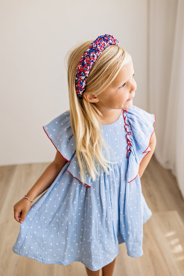 All That Glitters Headband - Red, White + Blue