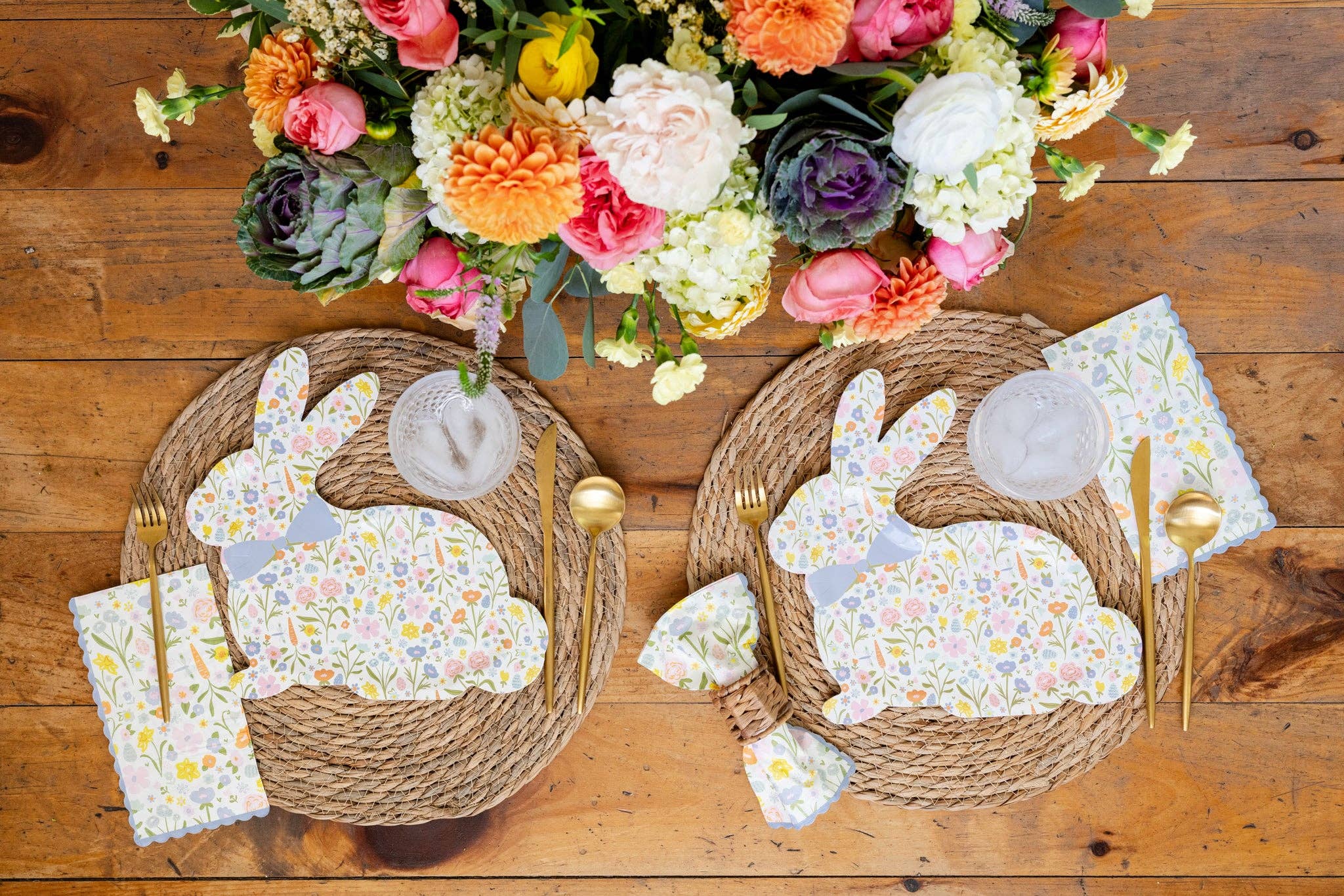 Floral Bunny Plate - 8 PK