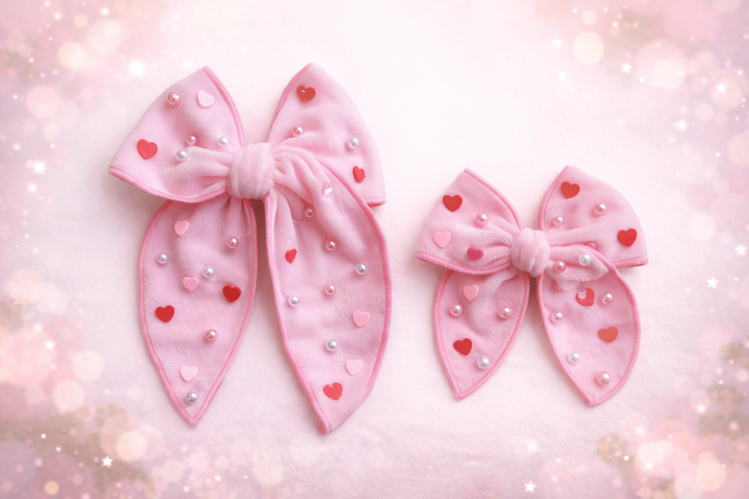Velvet Hair Bow - Love Sprinkles