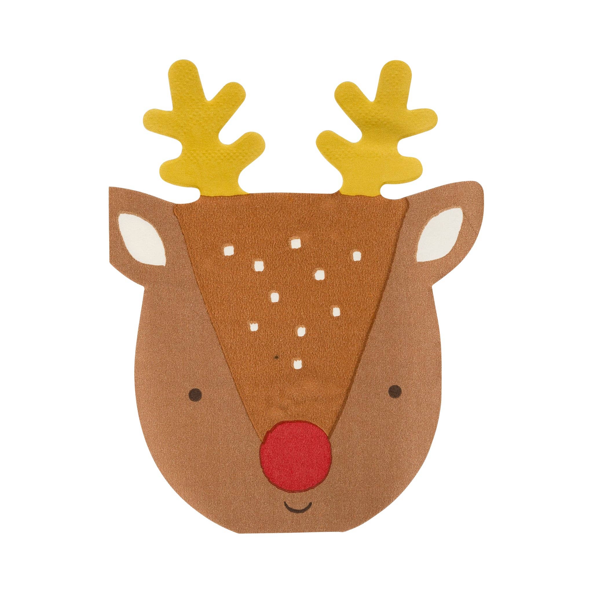 Rudolph Shaped Dinner Napkin - 18 PK