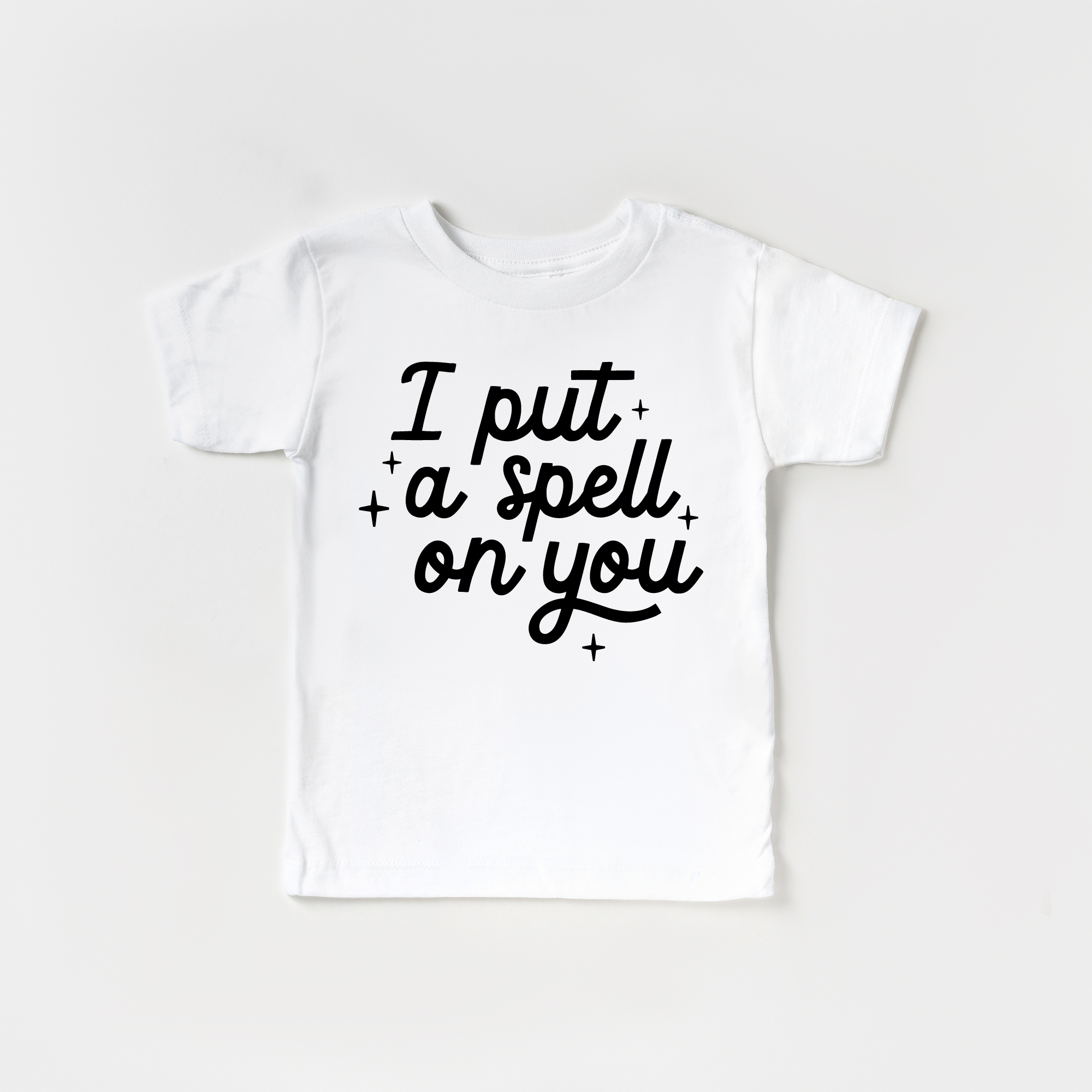 I put a spell on you Halloween Toddler and Youth Shirt: Peach / Black / 2T