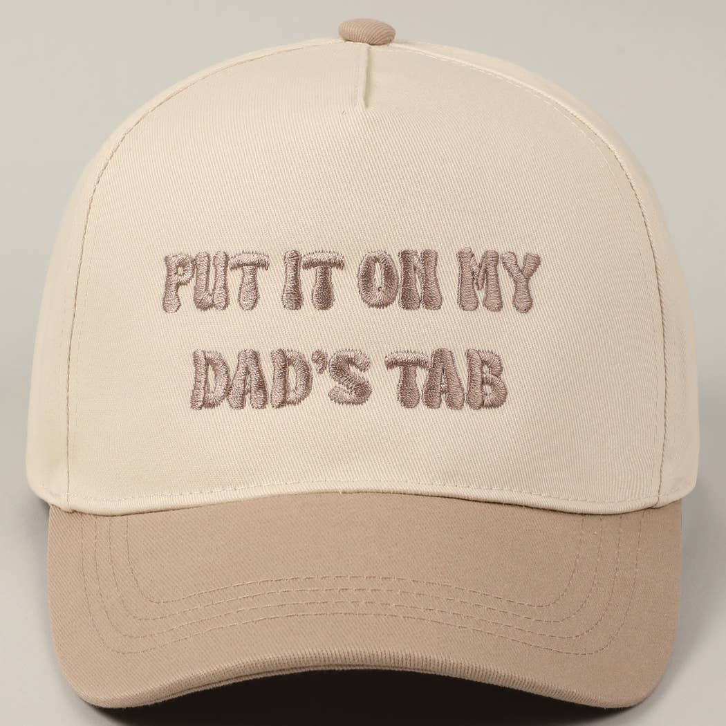 Put It On My Dad's Tab Embroidery Two-Tone Hat: Pink / ONE SIZE