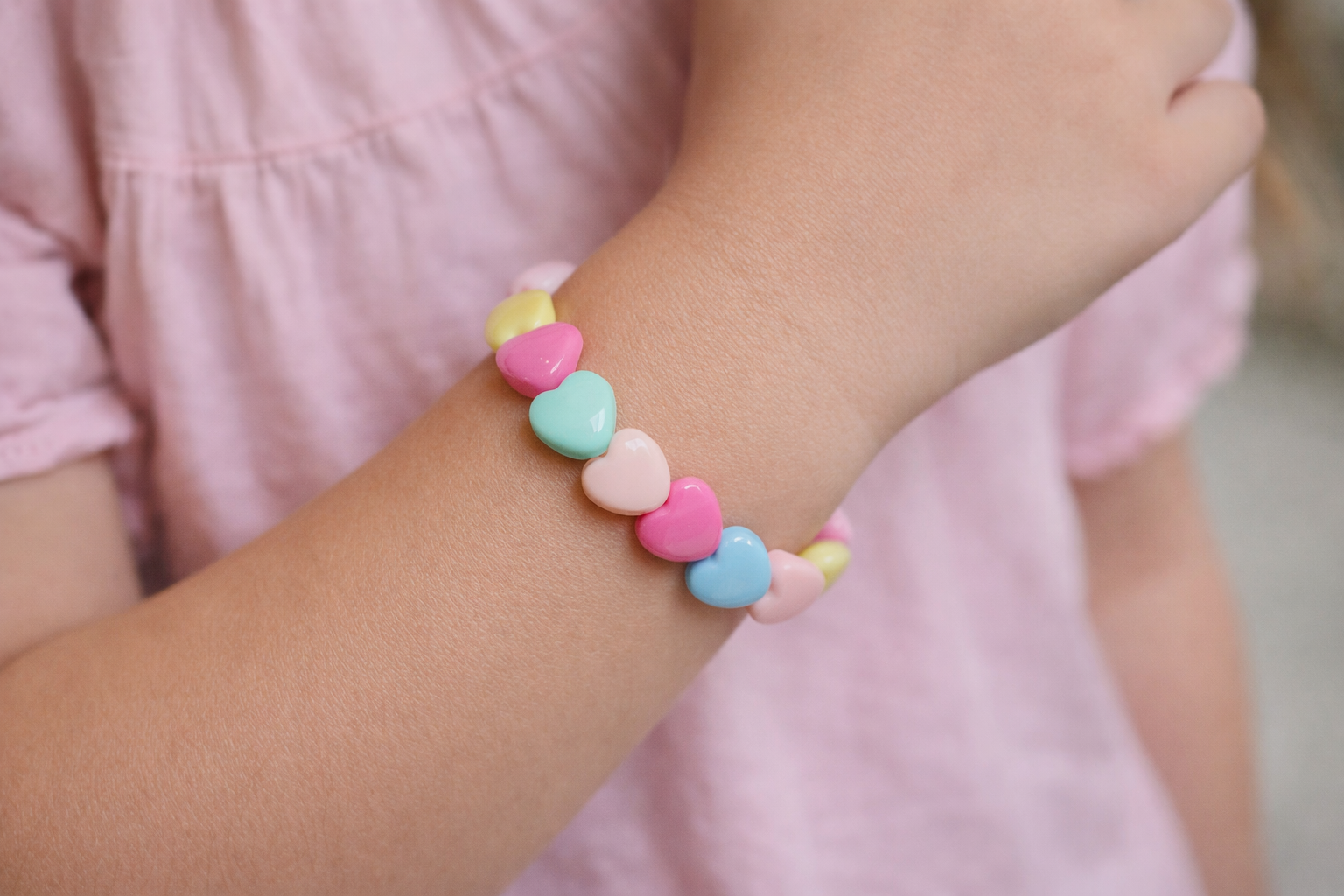 Pastel Hearts Stretch Bracelet