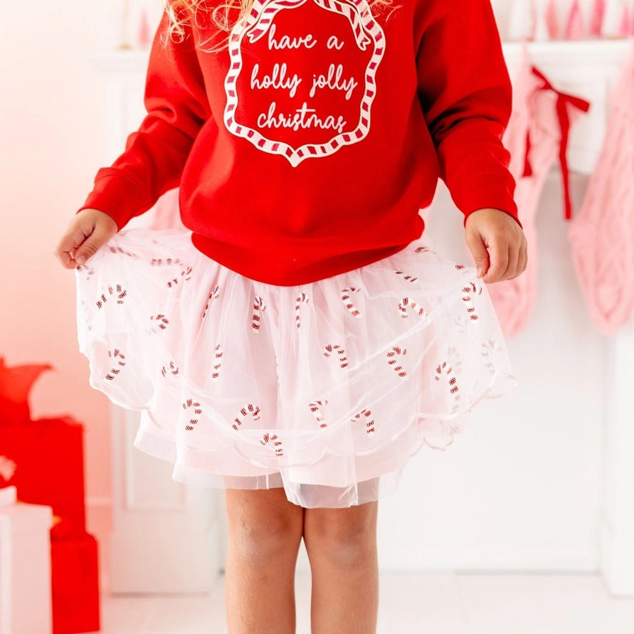 Sweet Wink Tutu - Candy Cane Scalloped