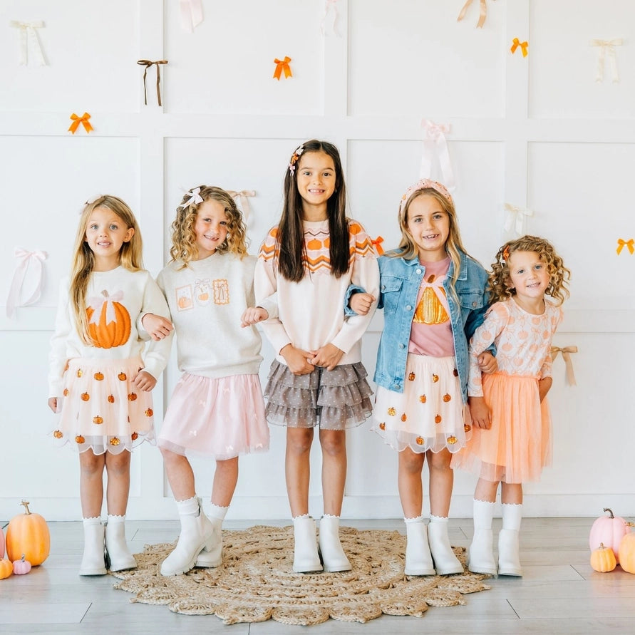 Sweet Wink Pumpkin Sequin Scallop Tutu