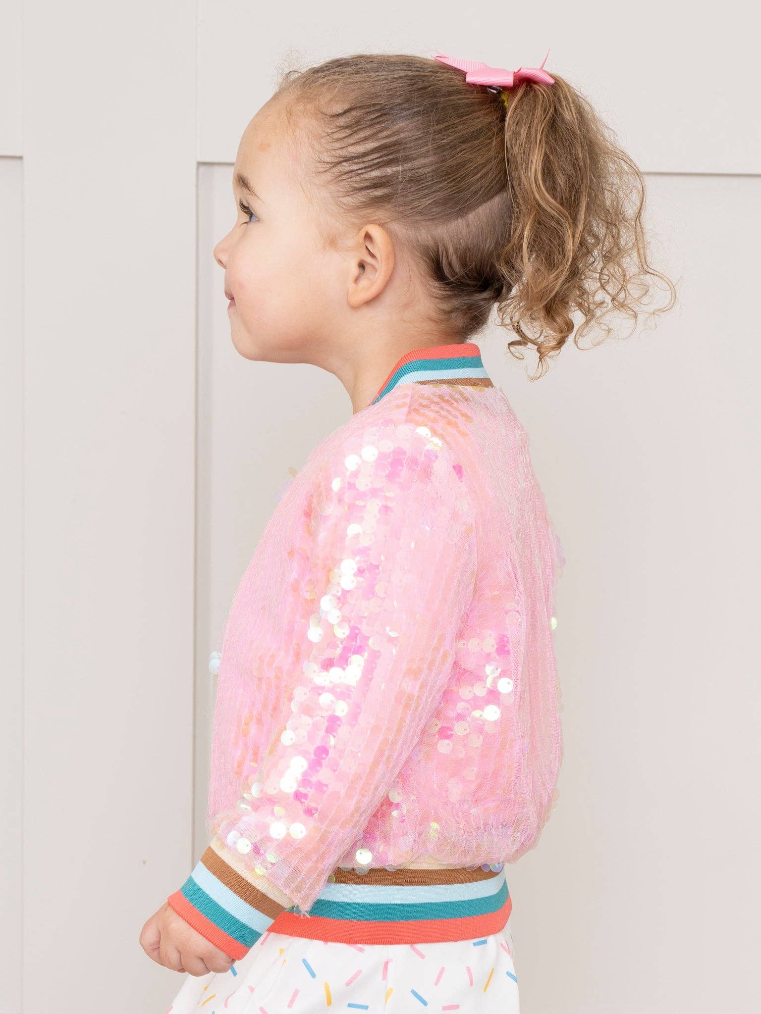 Pink Iridescent Bomber Jacket