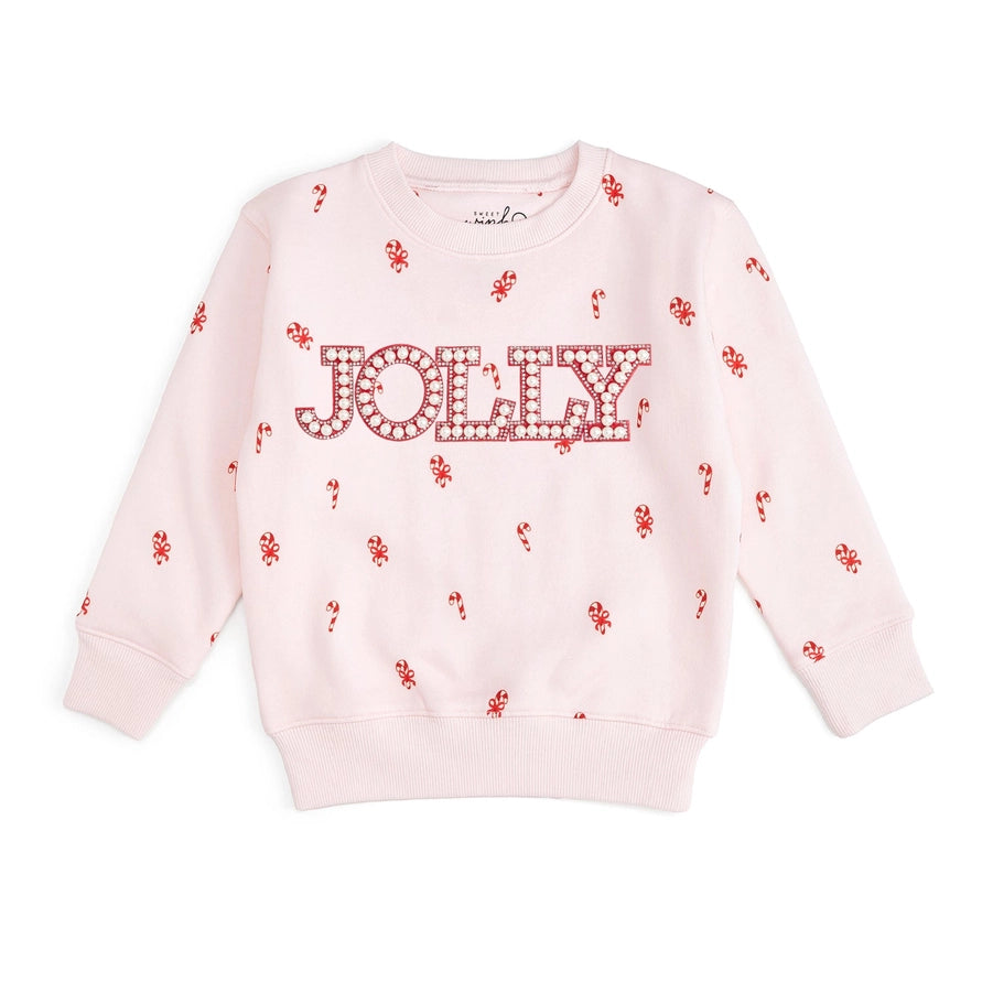 Sweet Wink Sweatshirt - Jolly Pearl Patch Candy Cane