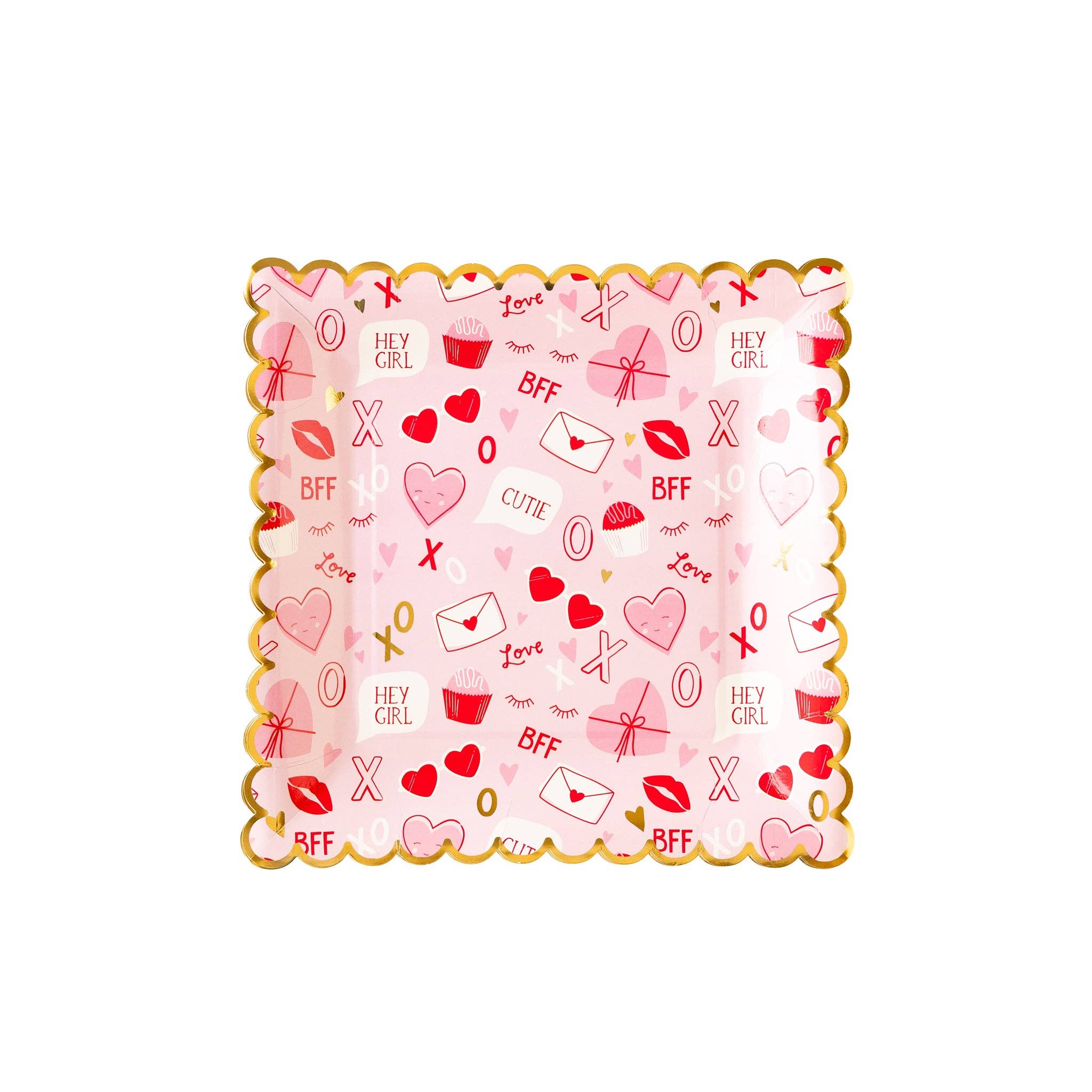 Valentine Scatter Square Paper Plate - 8 PK