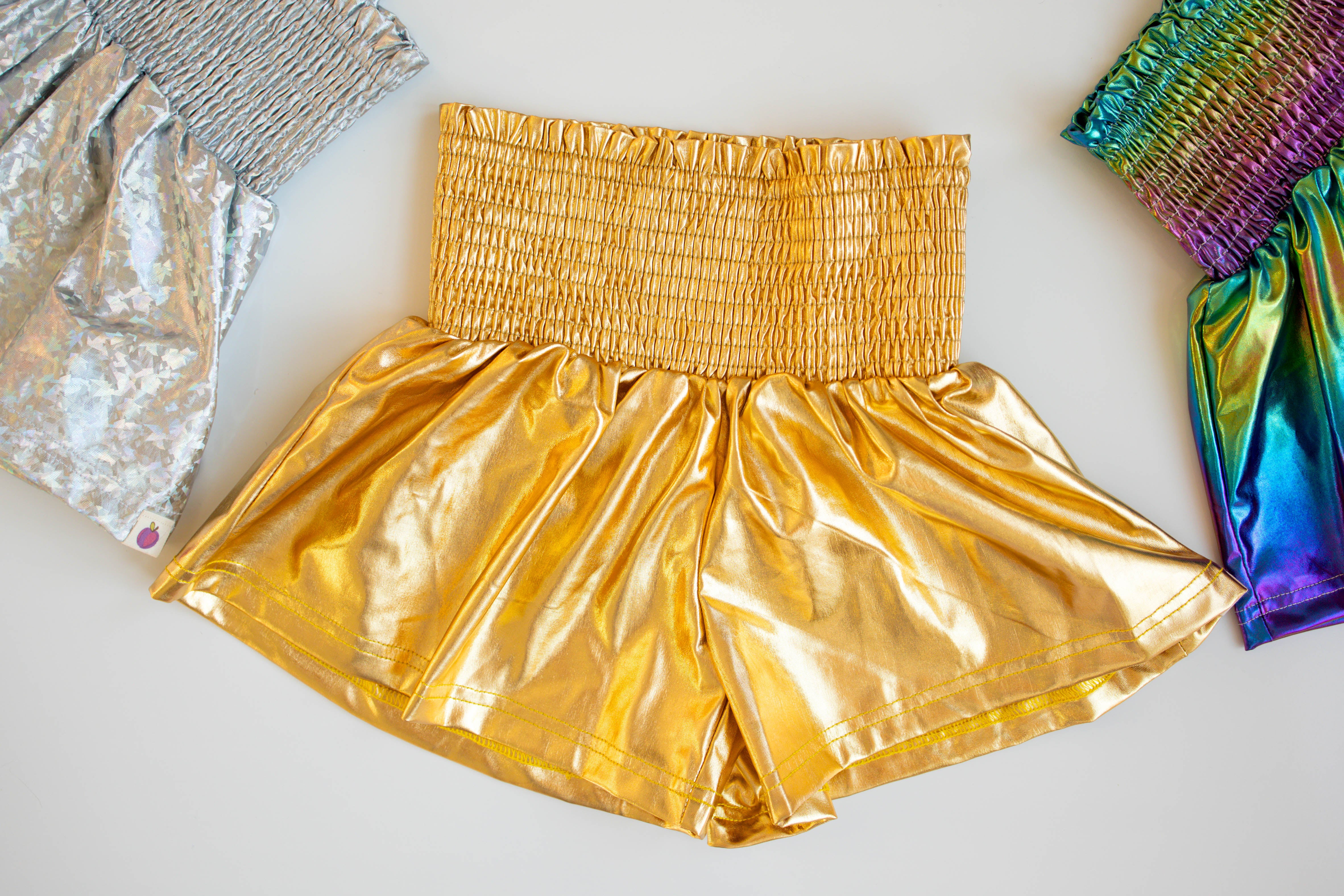 Flowy Metallic Shorts - Golden Glow