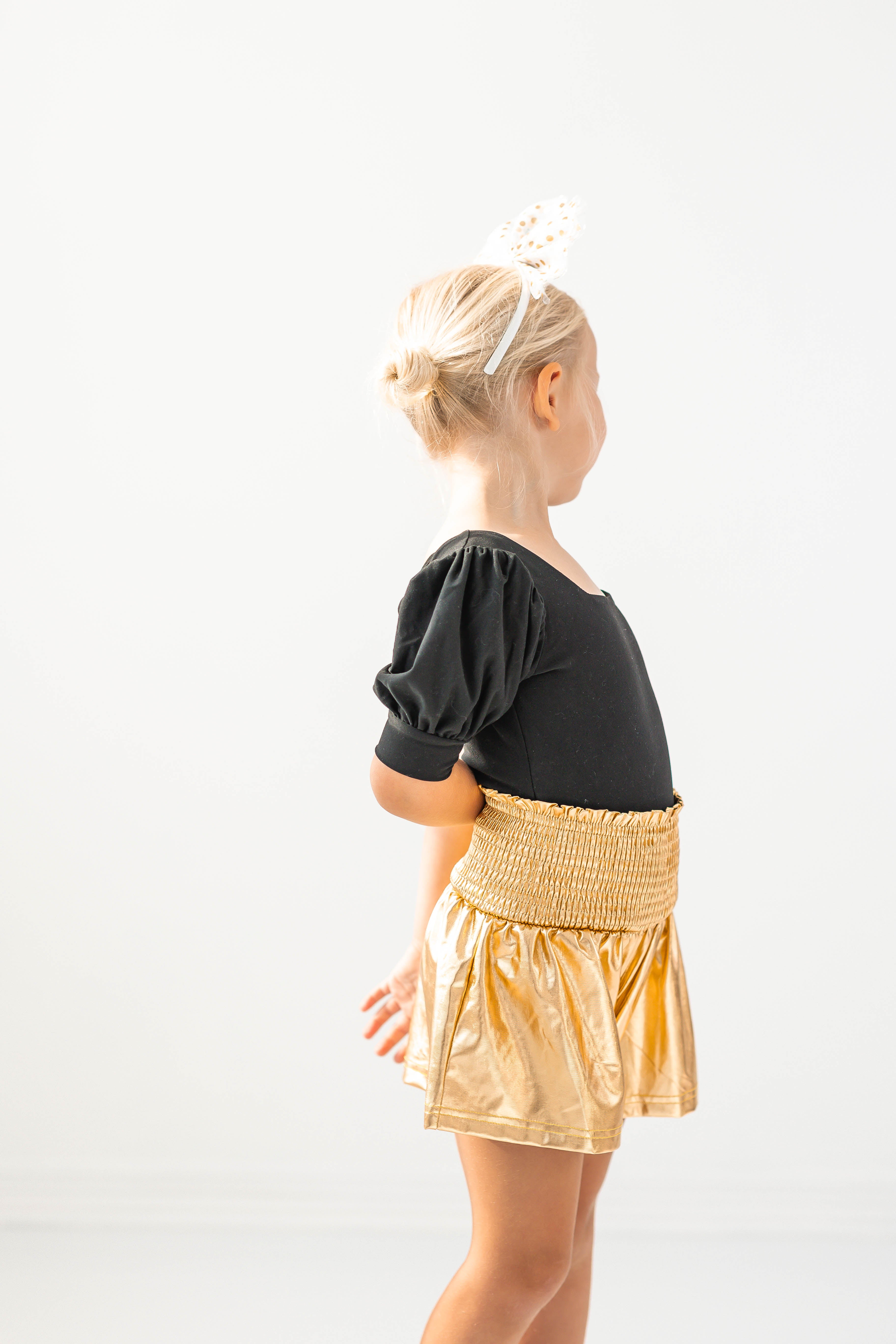 Flowy Metallic Shorts - Golden Glow