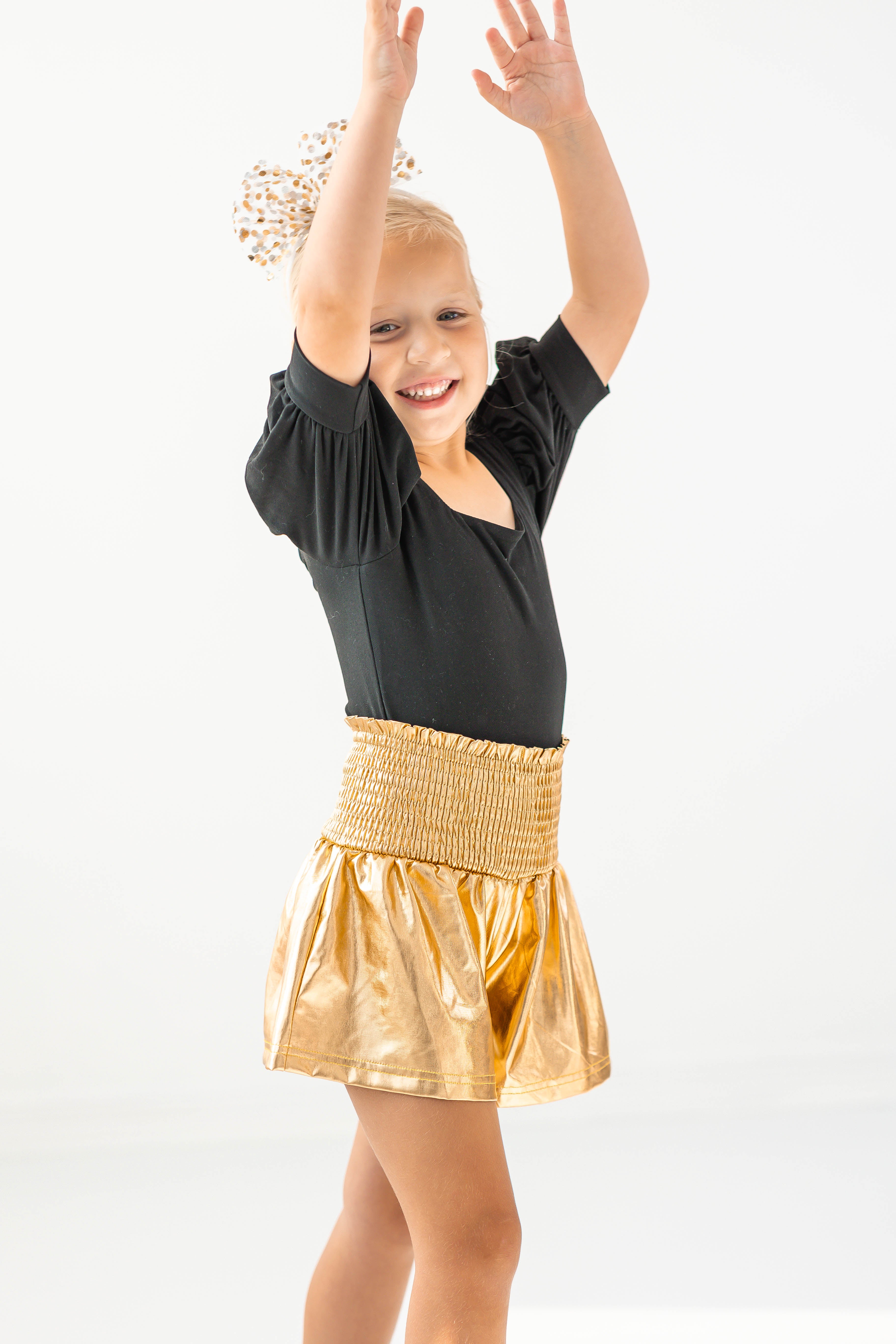 Flowy Metallic Shorts - Golden Glow