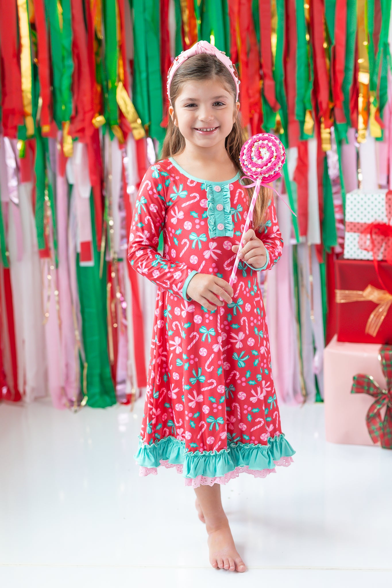 Loungewear Gown - Peppermint Parade