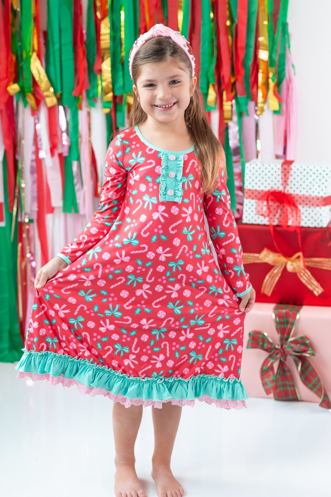 Loungewear Gown - Peppermint Parade (Pre-Order)
