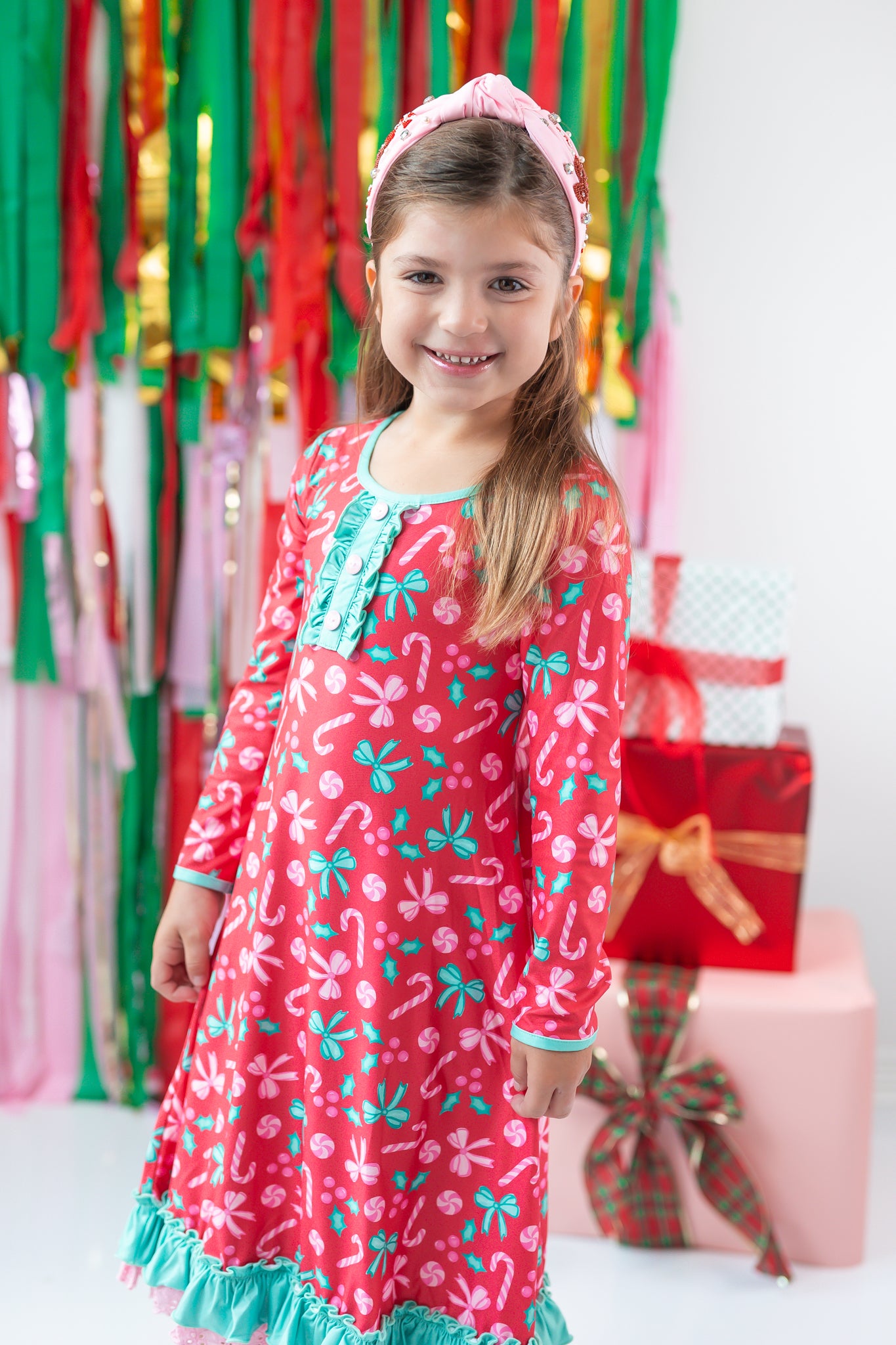 Loungewear Gown - Peppermint Parade