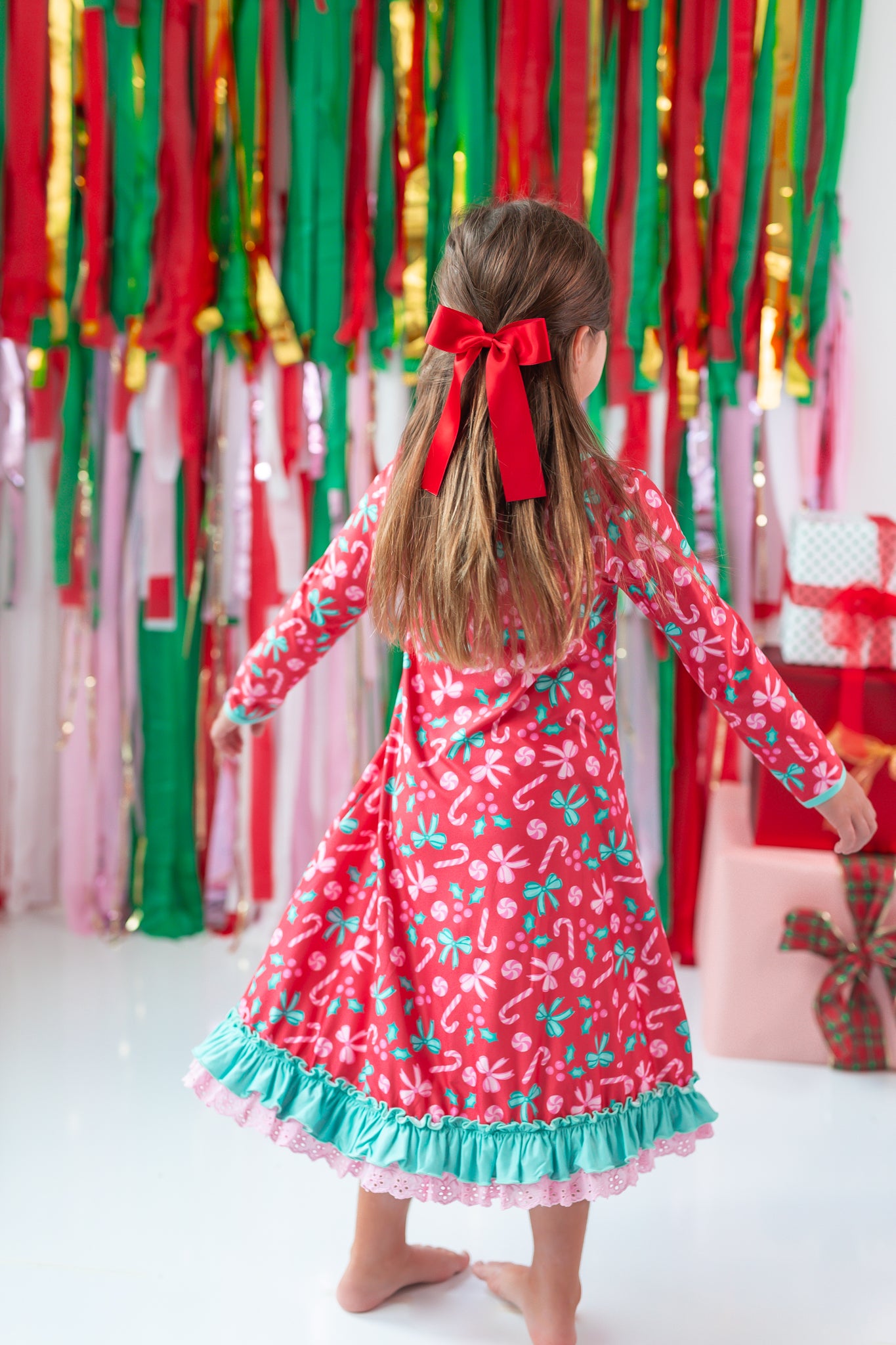 Loungewear Gown - Peppermint Parade