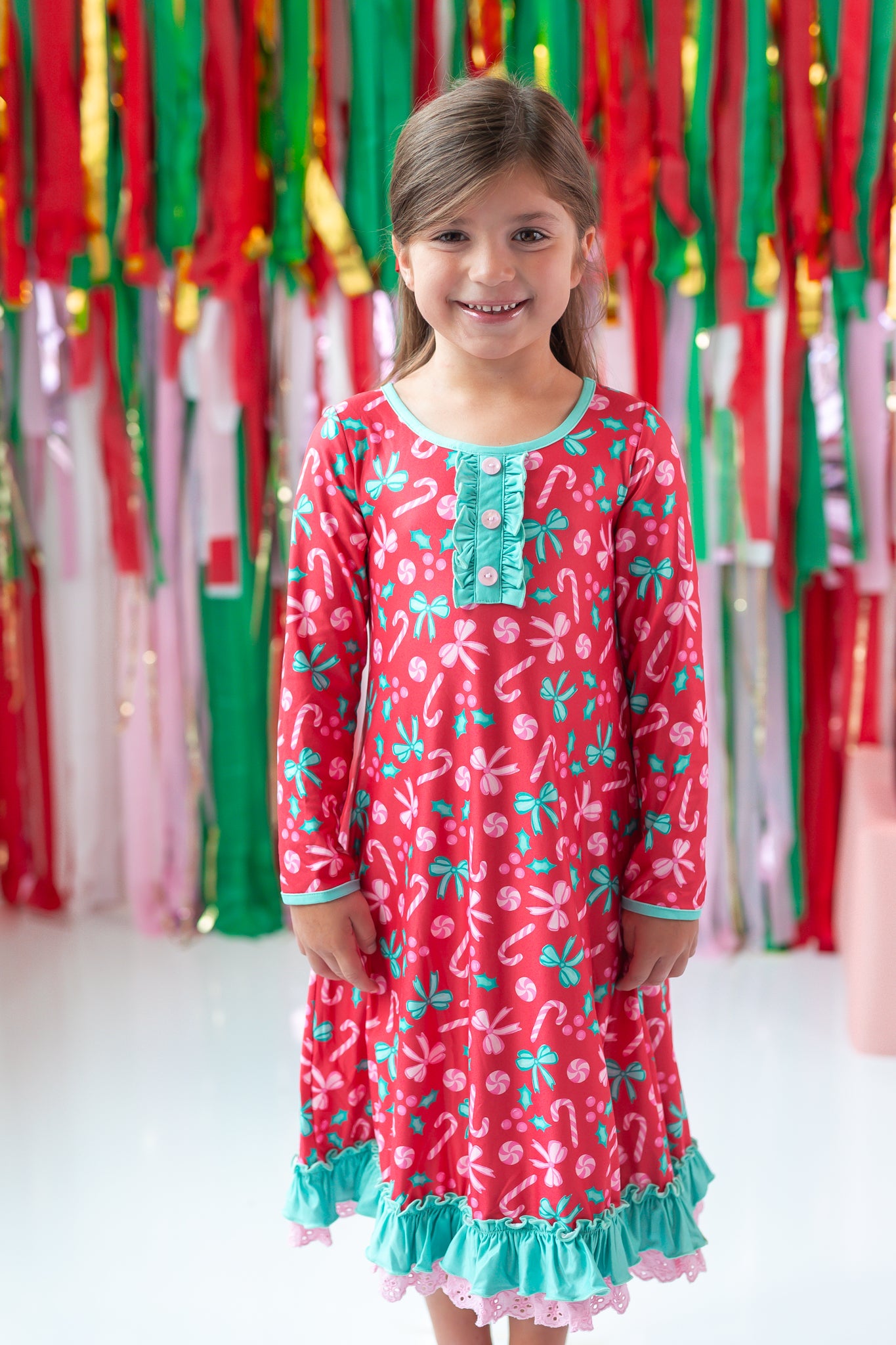 Loungewear Gown - Peppermint Parade