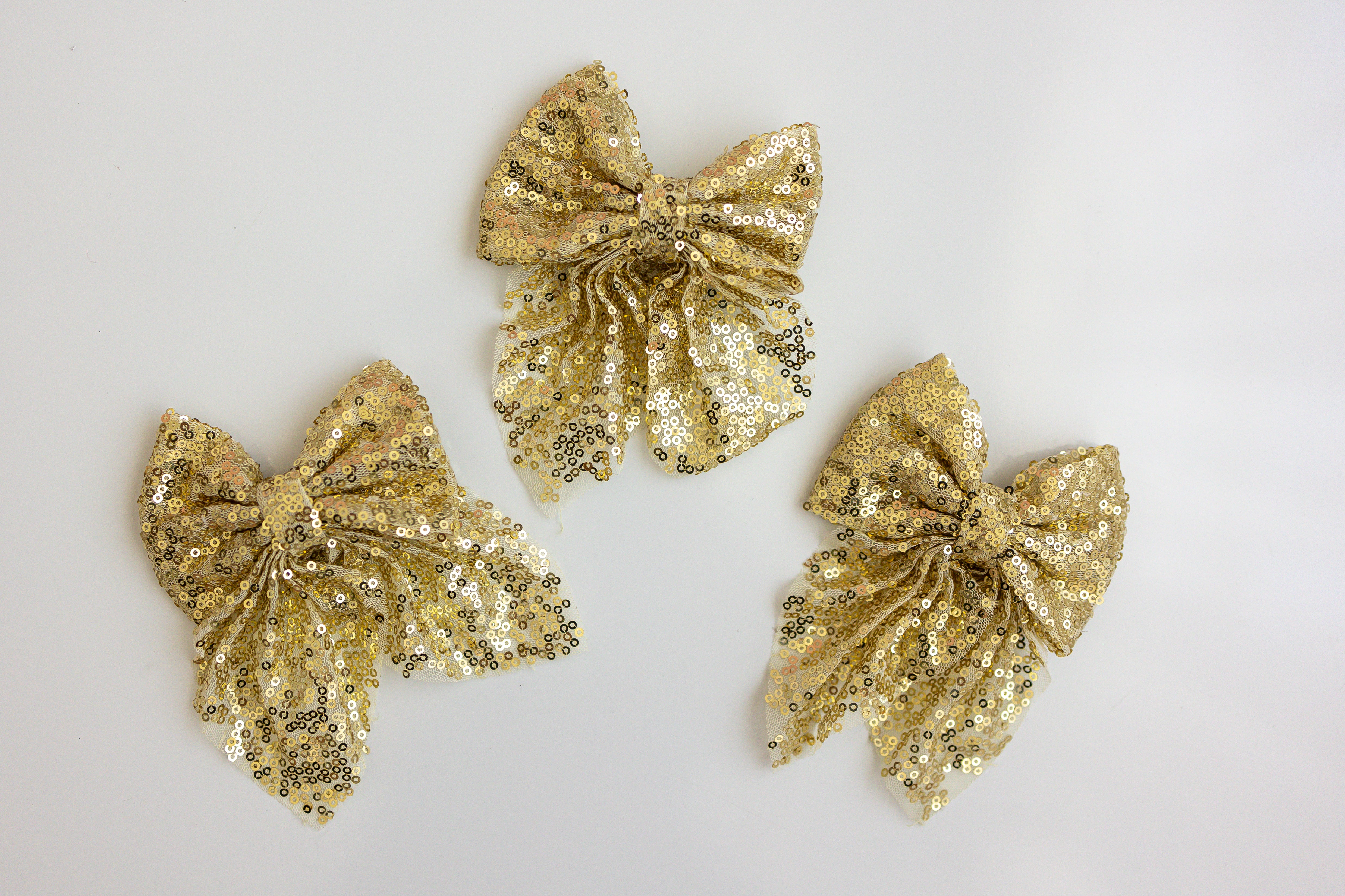 Gold Sequin Hair Bow