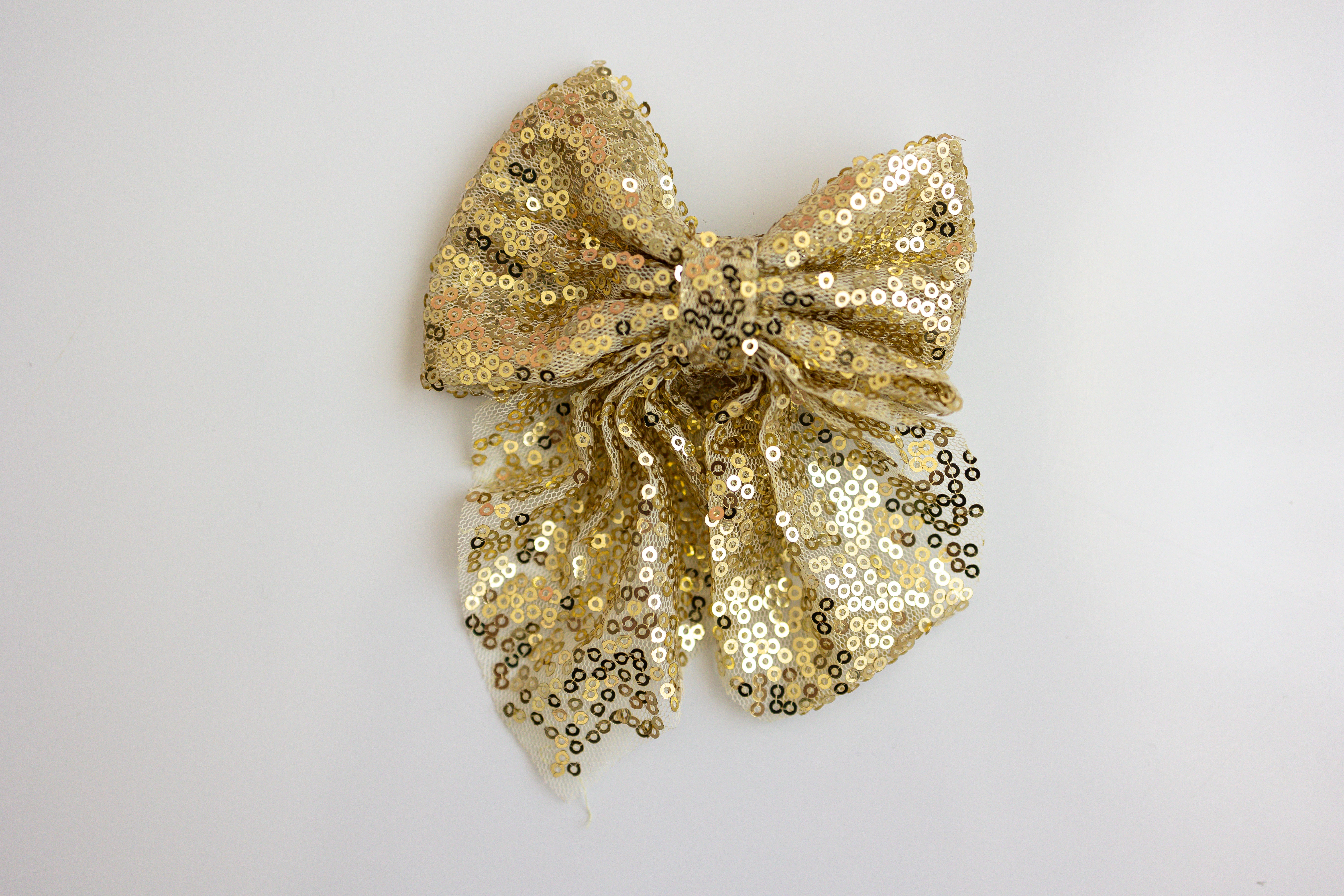 Gold Sequin Hair Bow