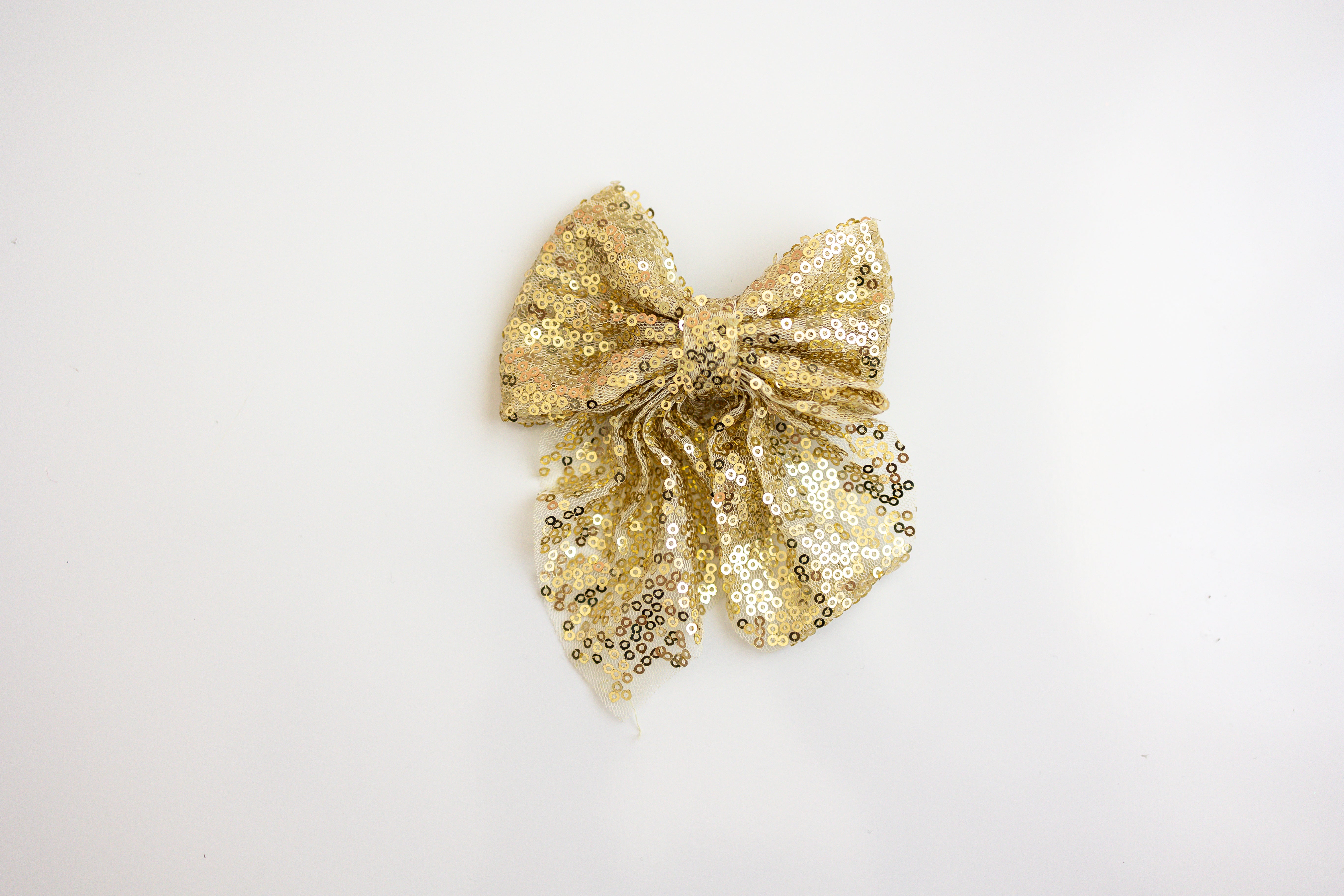 Gold Sequin Hair Bow