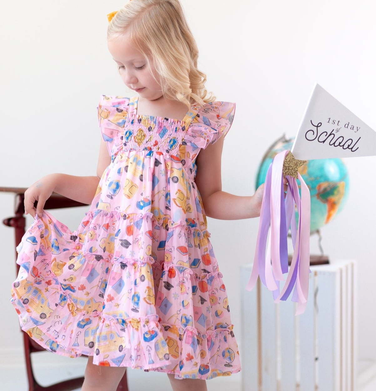 Brielle Shimmer Dress - Bubblegum Academy (Pre-Order)