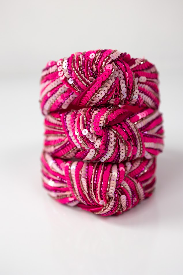 Beaded Headband - Pink Prism