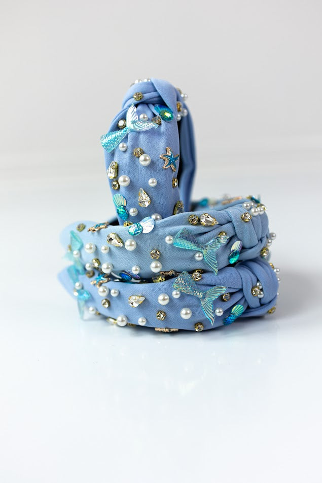 Beaded Headband - Mermaid (Blue)