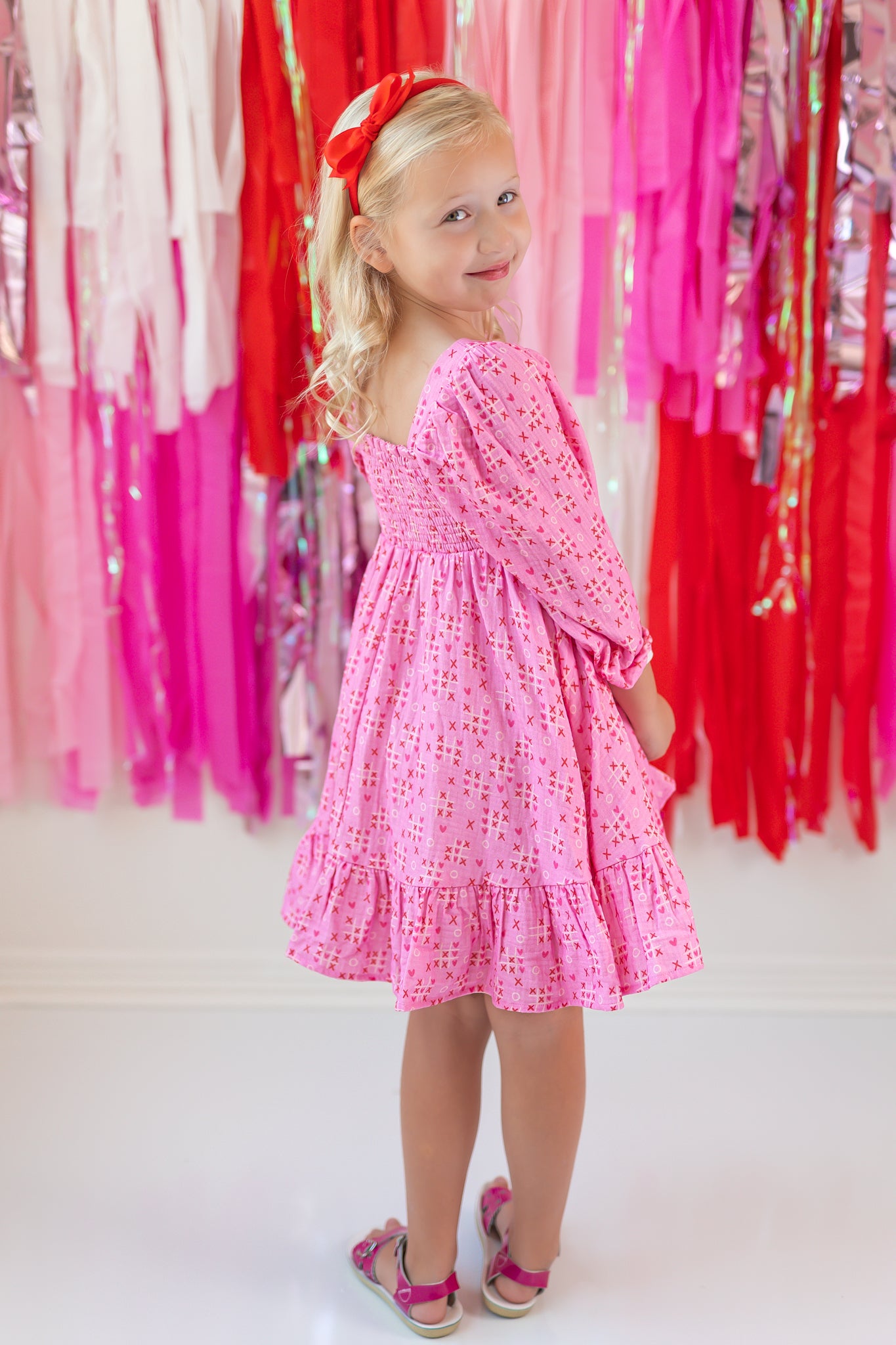 Puff Sleeve Gauze Dress -XOXO