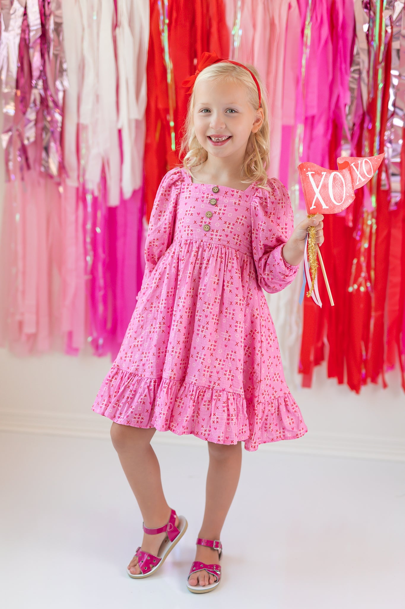 Puff Sleeve Gauze Dress -XOXO