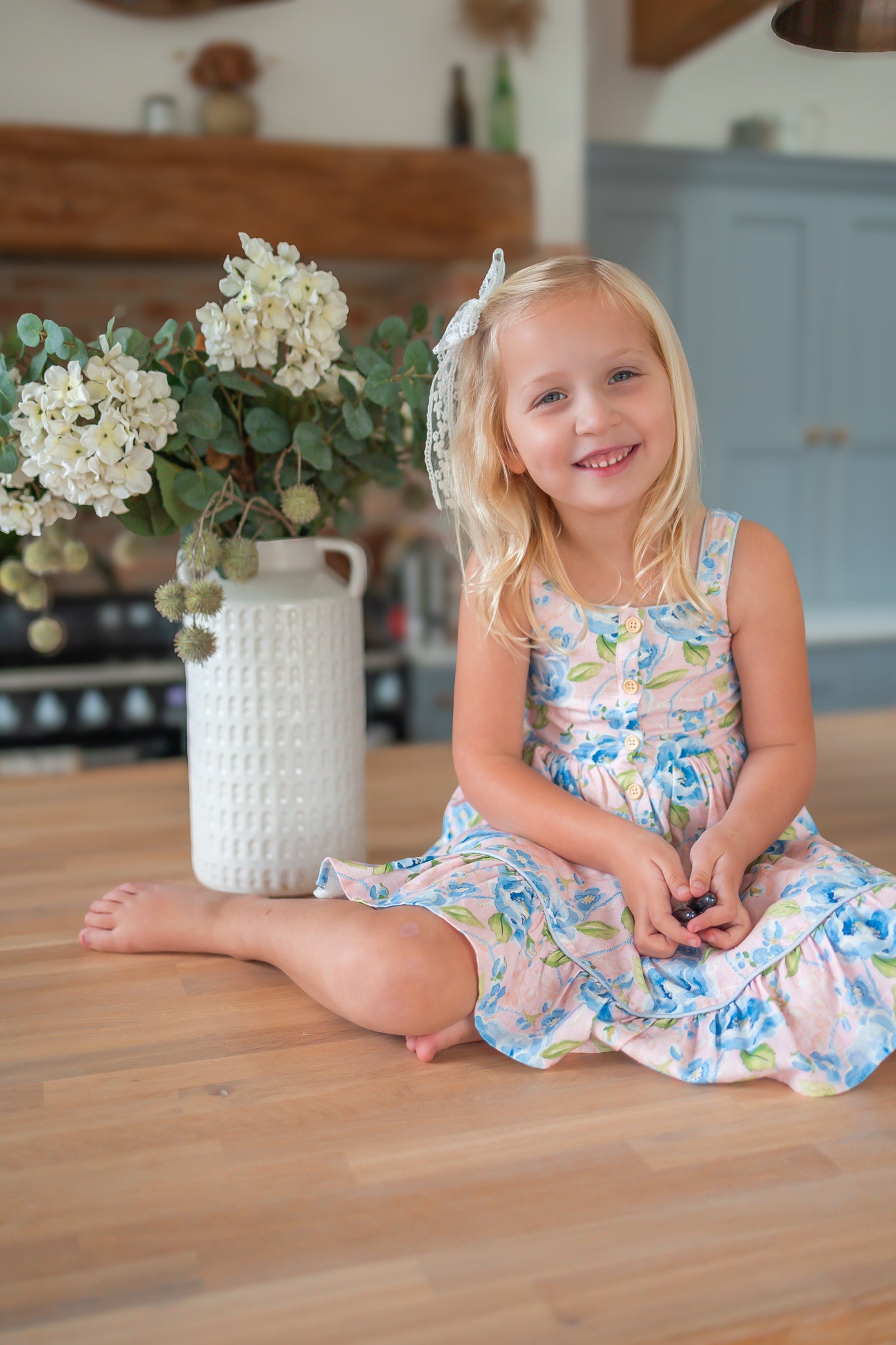 Elara Linen Dress - Blush & Bloom