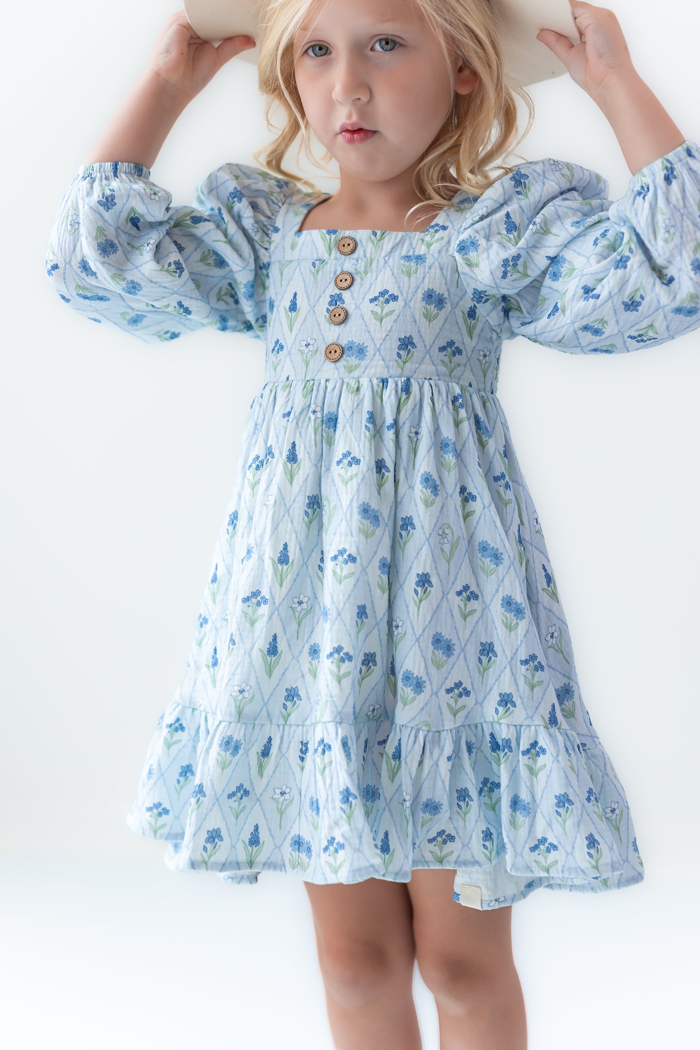Puff Sleeve Gauze Dress - Skyloom