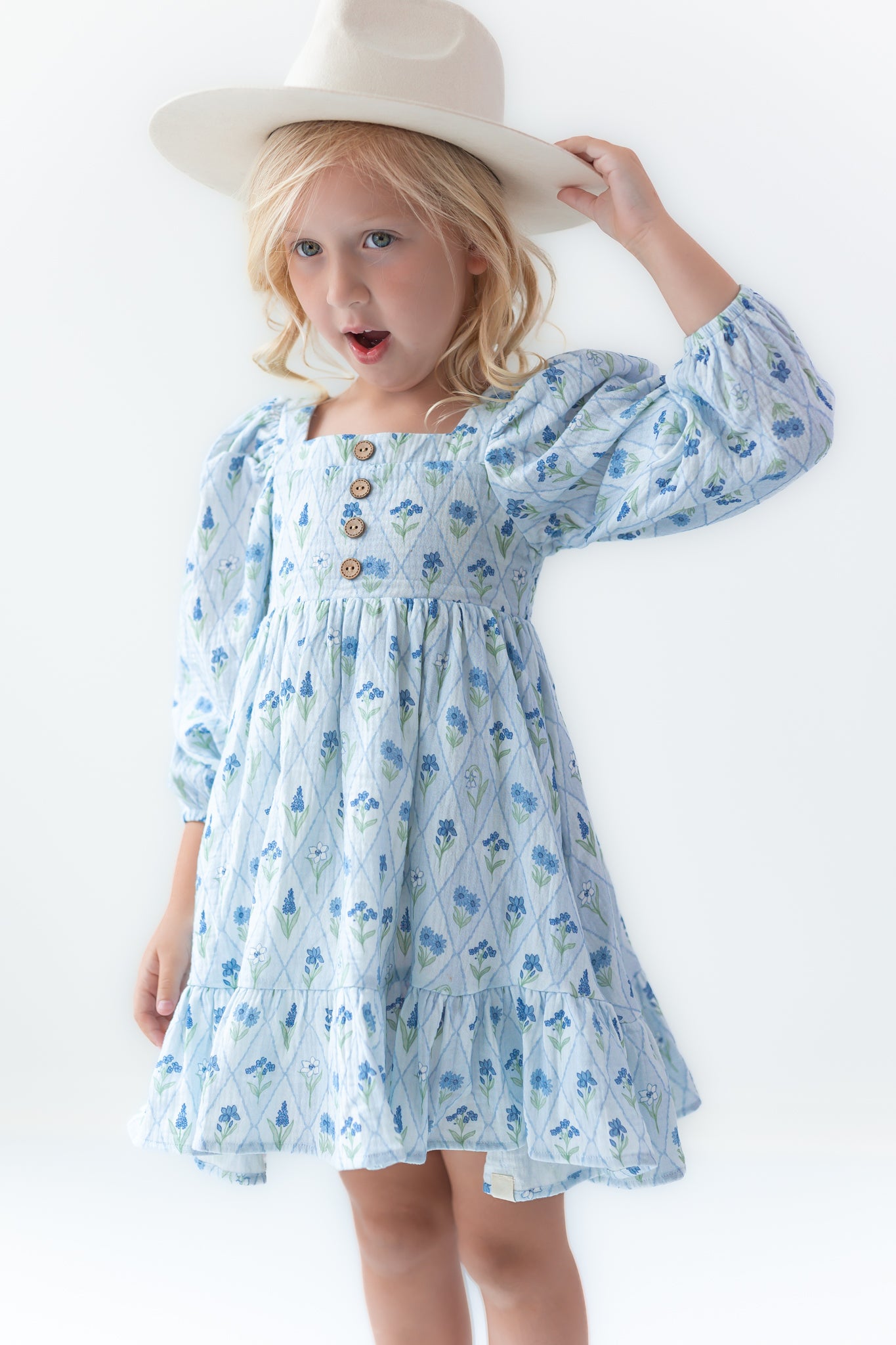 Puff Sleeve Gauze Dress - Skyloom