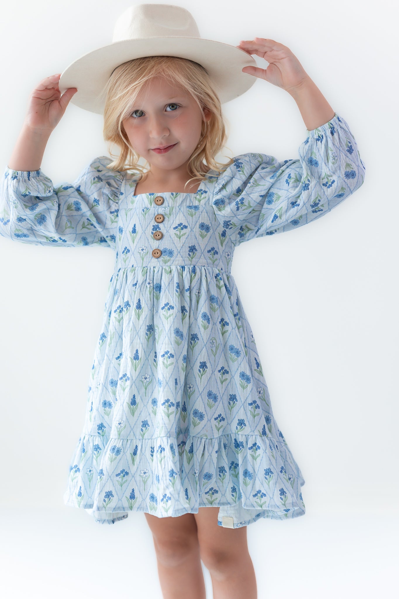 Puff Sleeve Gauze Dress - Skyloom