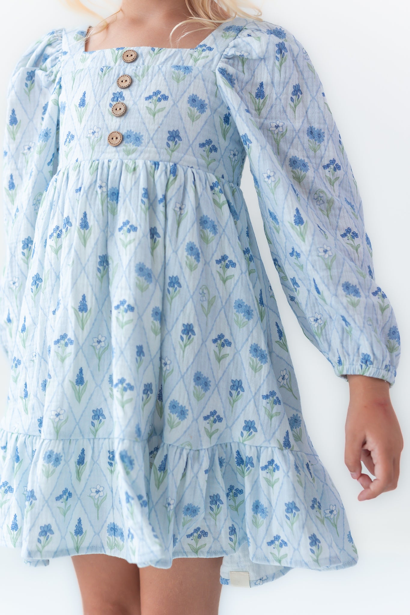 Puff Sleeve Gauze Dress - Skyloom