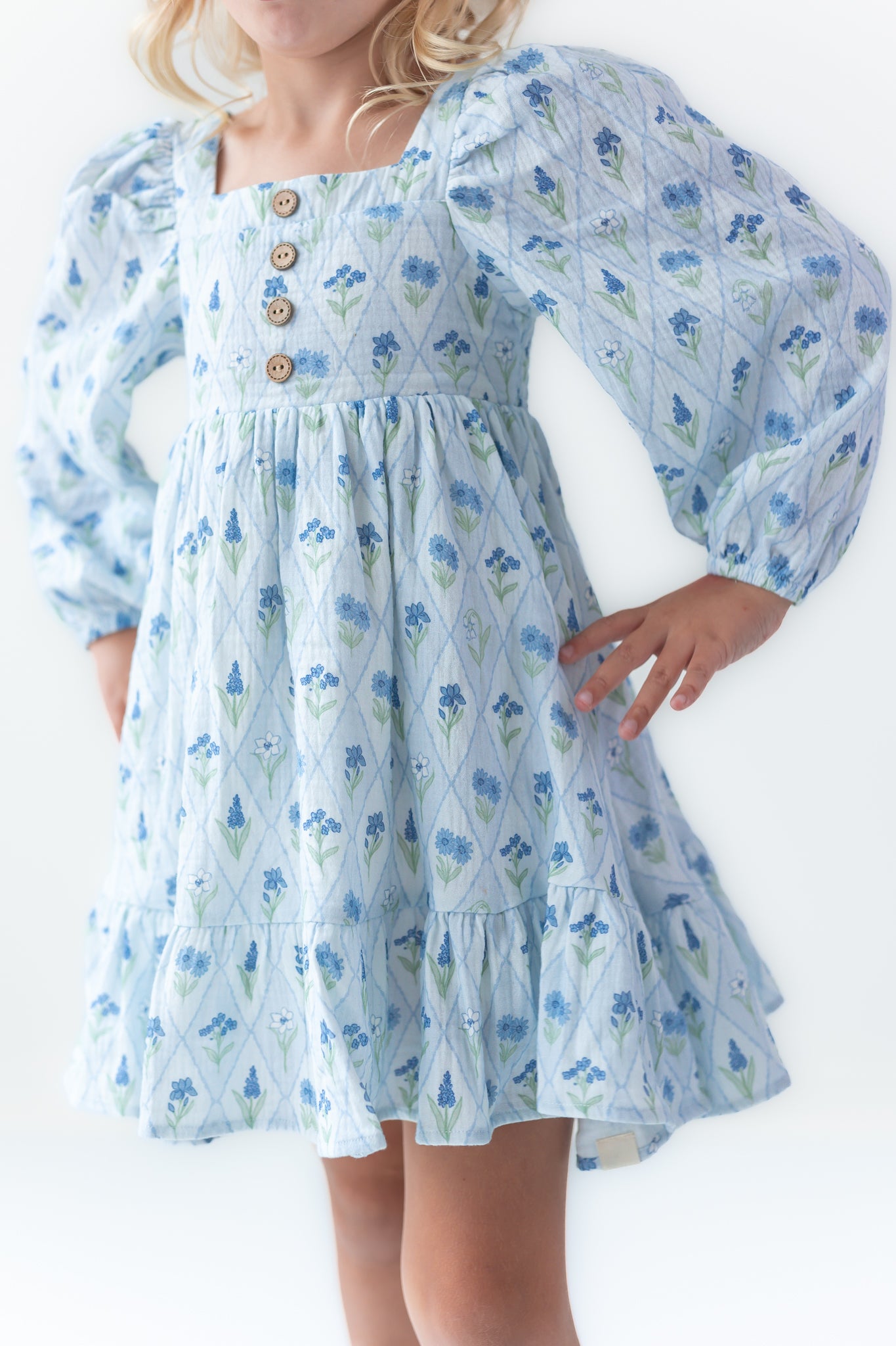 Puff Sleeve Gauze Dress - Skyloom (Pre-Order)