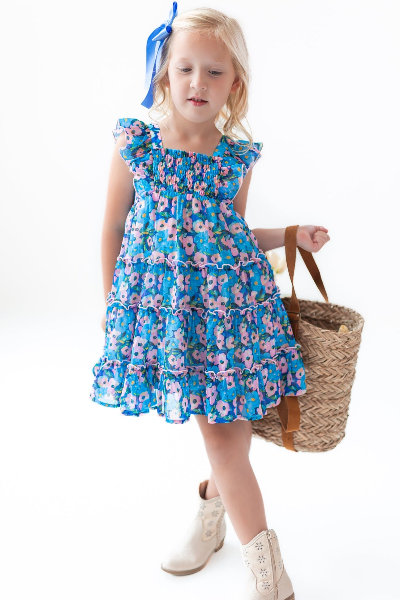 Brielle Shimmer Dress -Storm Petal