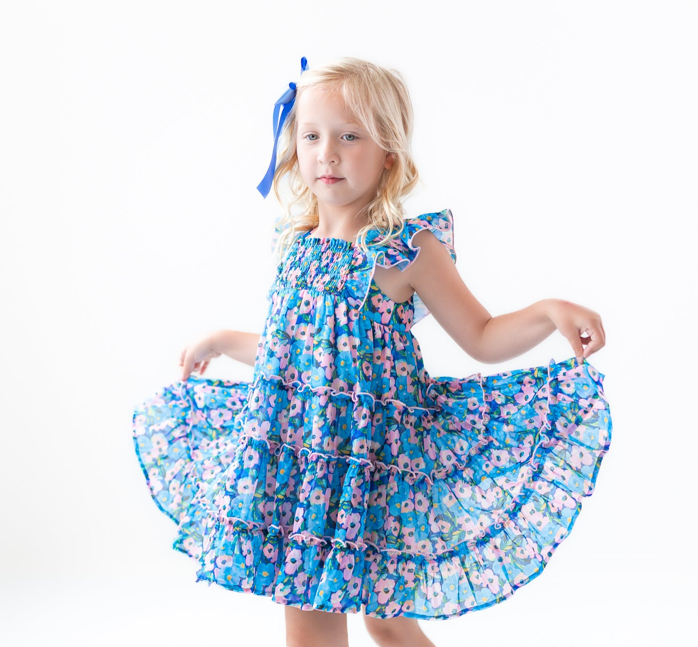 Brielle Shimmer Dress -Storm Petal