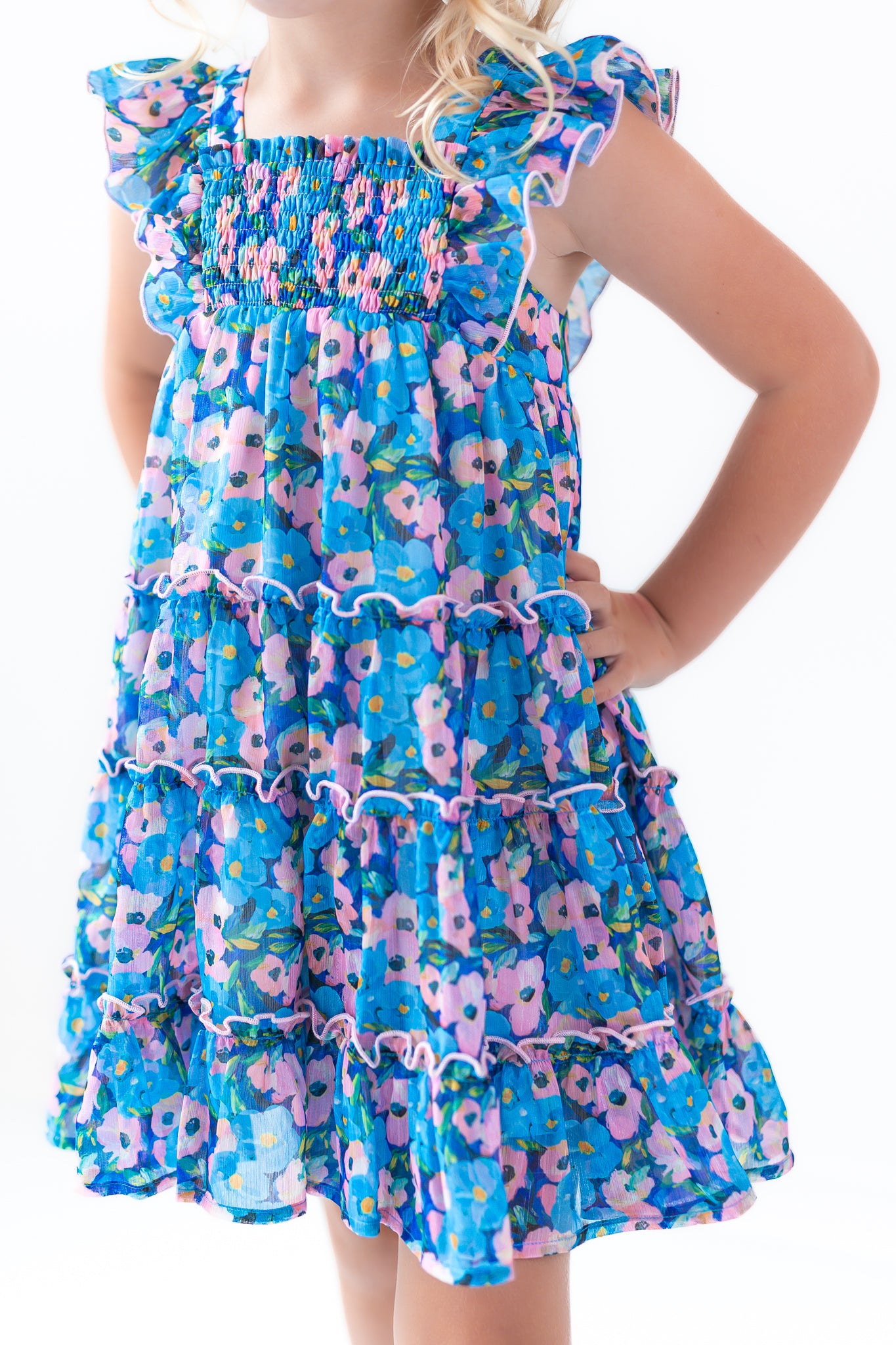 Brielle Shimmer Dress -Storm Petal