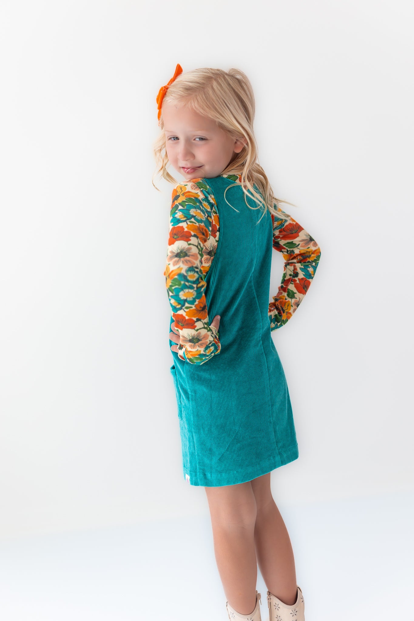 Parker Corduroy Jumper Set - Teal Revival