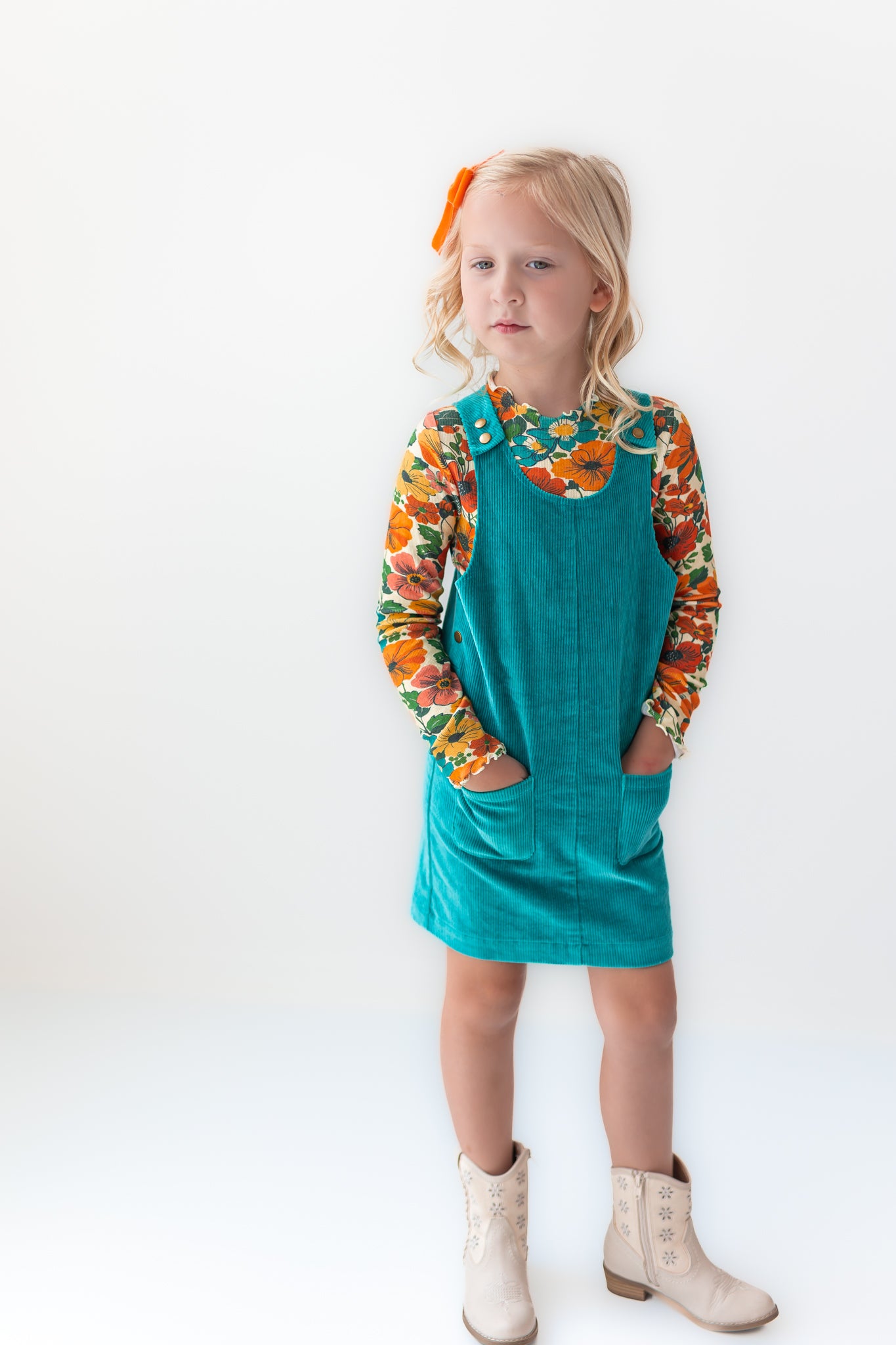 Parker Corduroy Jumper Set - Teal Revival