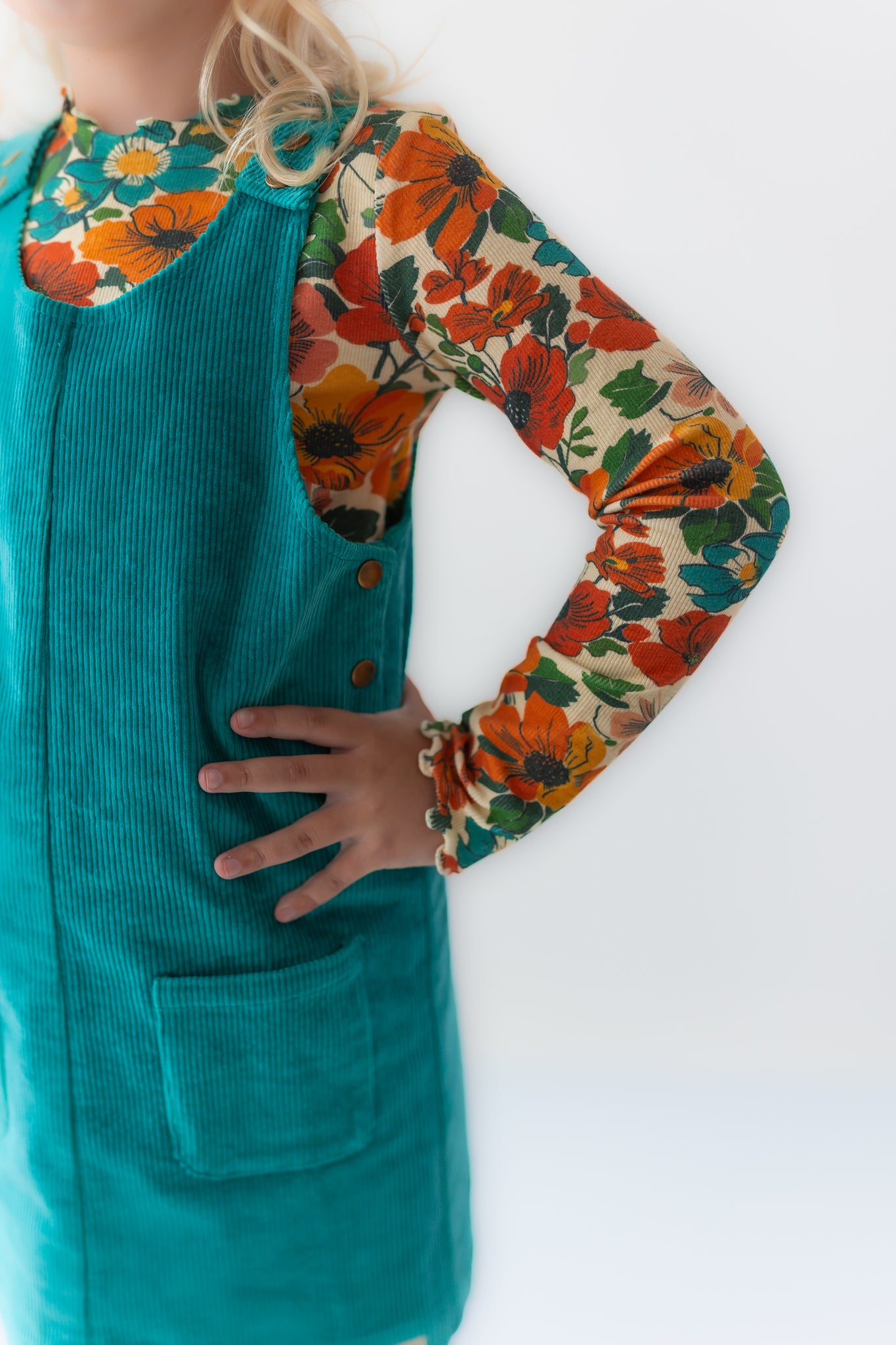 Parker Corduroy Jumper Set - Teal Revival