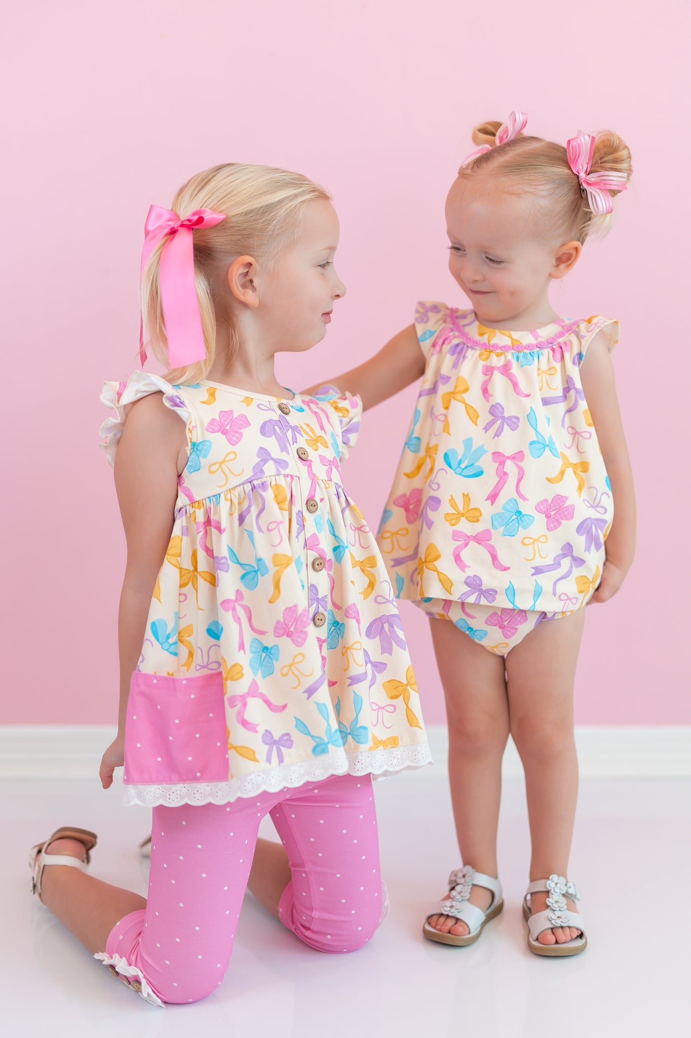 Sage Bubble Romper - Bow Bliss (Pre-Order)