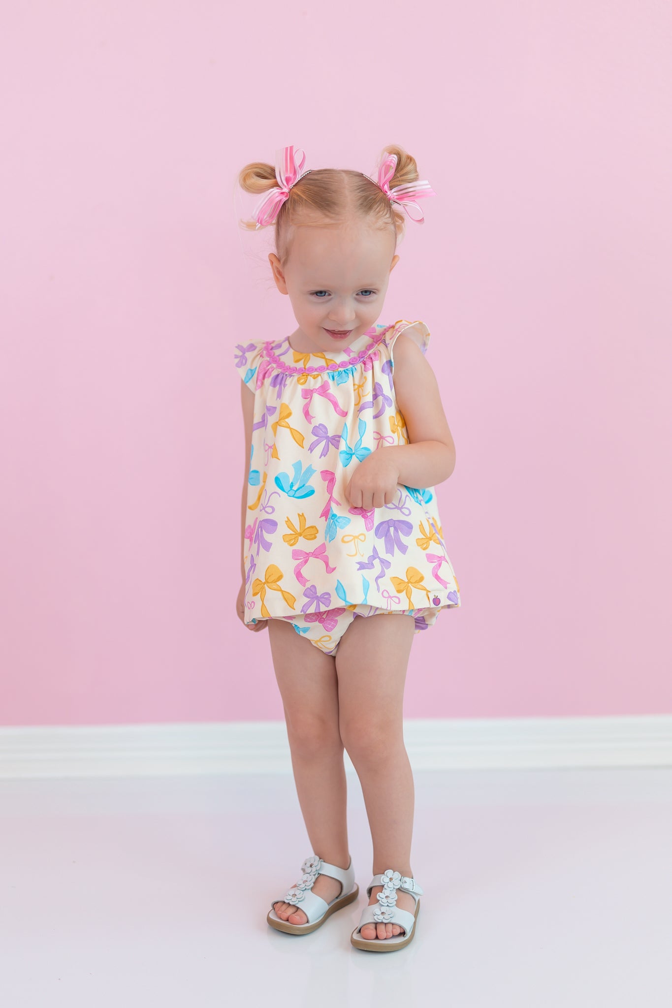 Sage Bubble Romper - Bow Bliss (Pre-Order)