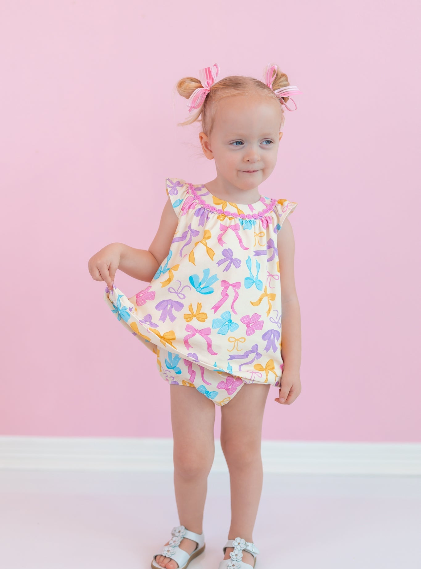 Sage Bubble Romper - Bow Bliss (Pre-Order)