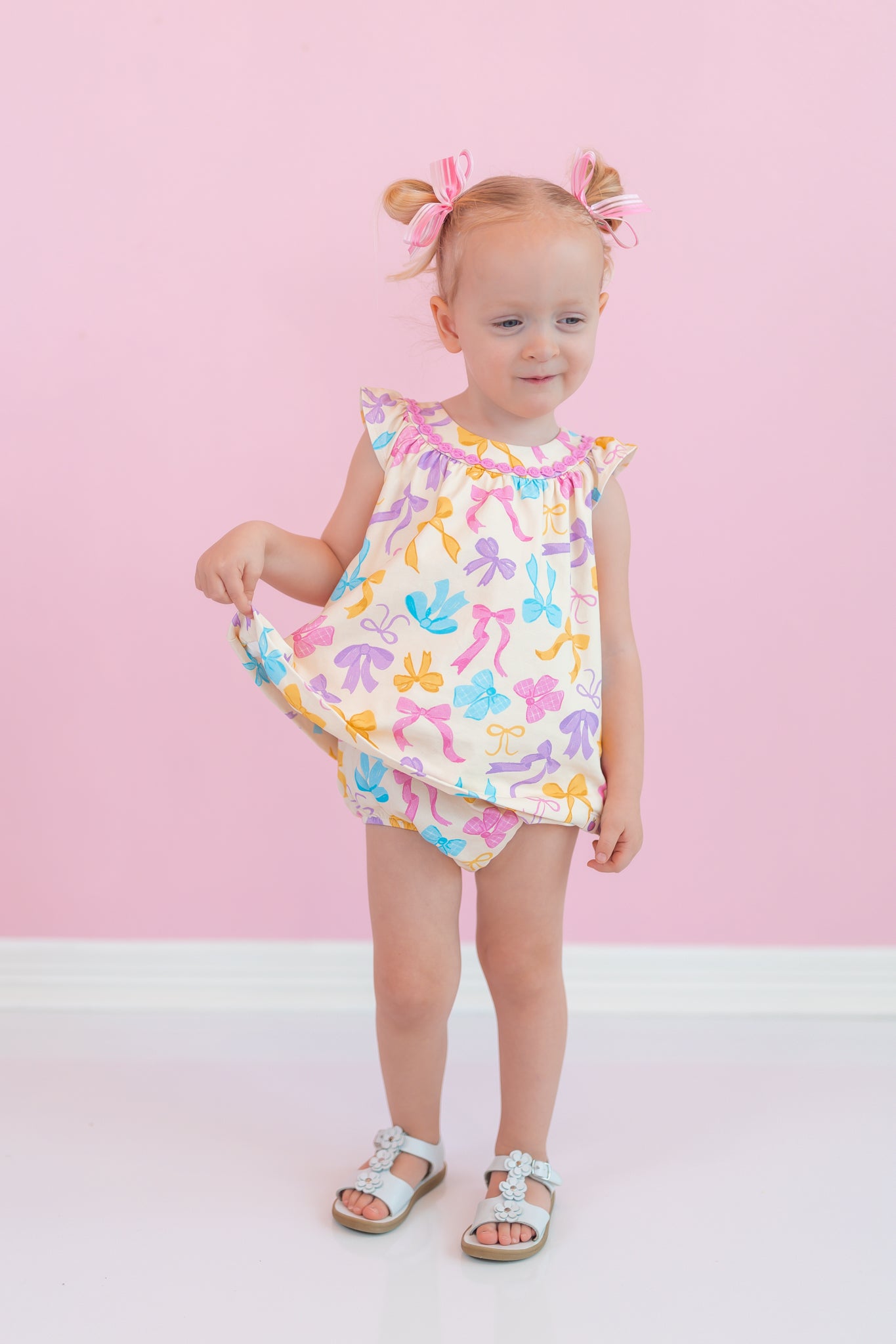 Sage Bubble Romper - Bow Bliss (Pre-Order)