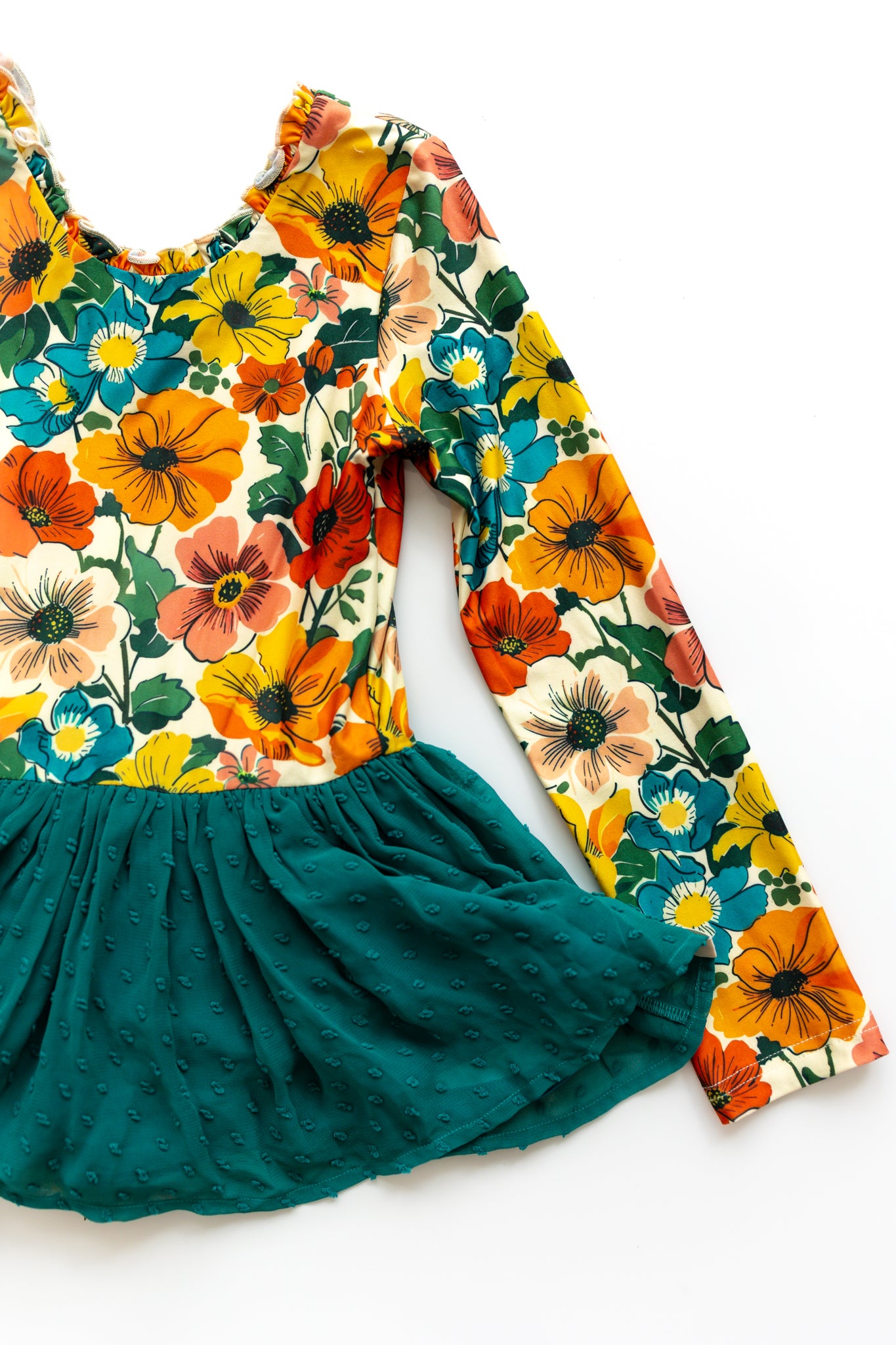 Farrah Clipdot Leotard - Teal Revival