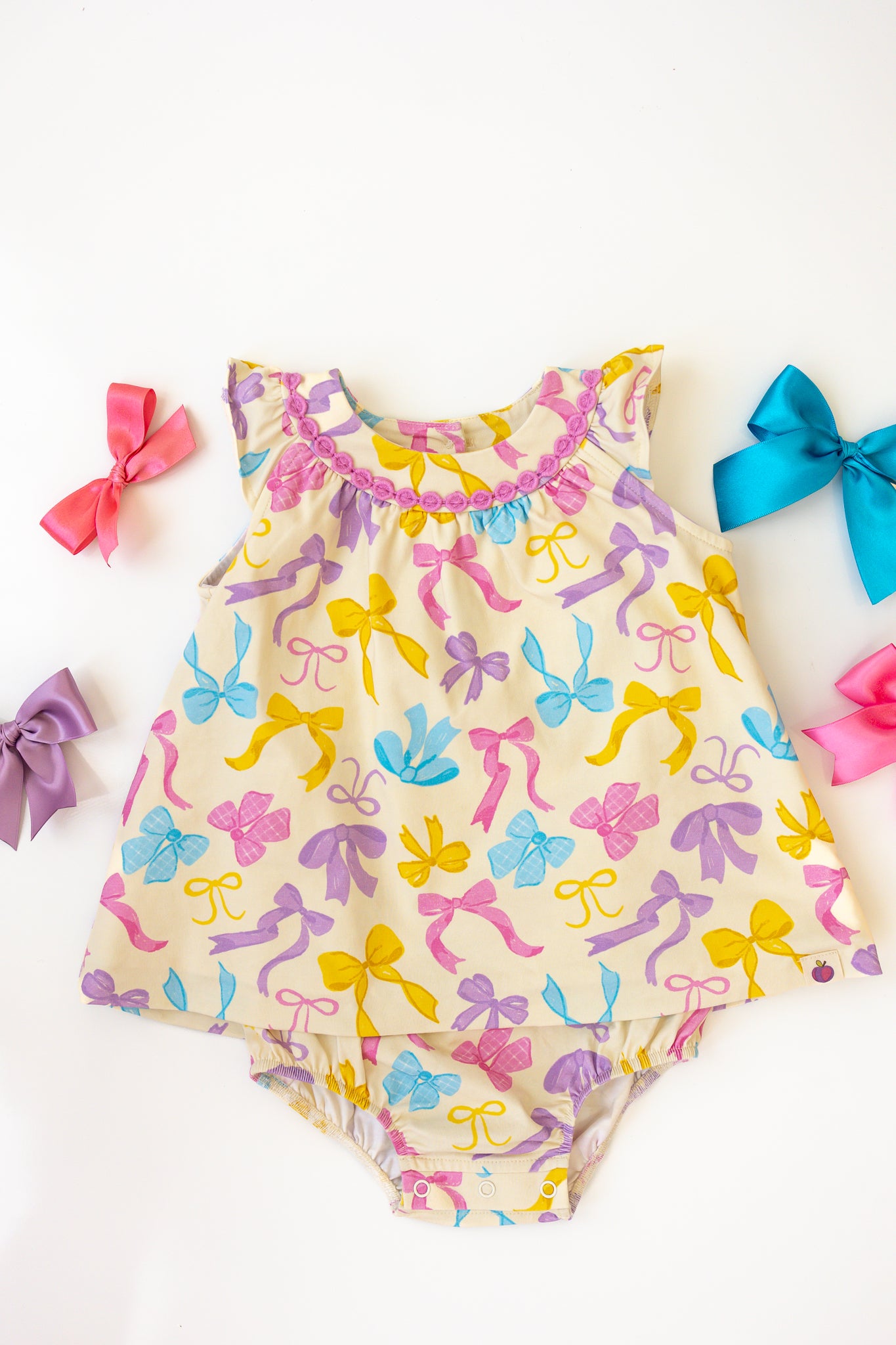 Sage Bubble Romper - Bow Bliss (Pre-Order)