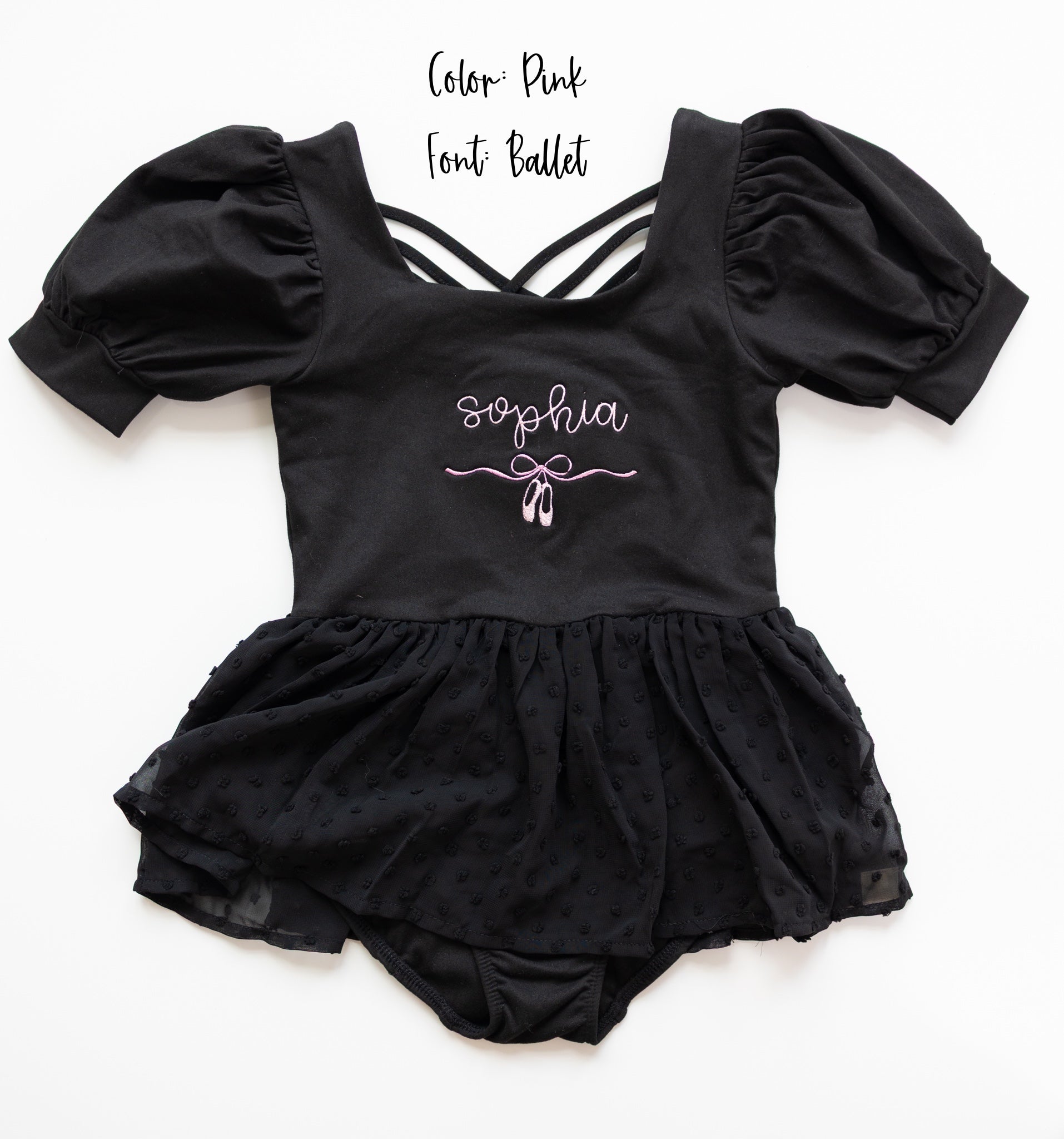 Puff Sleeve Skirted Leotard - Noir Nights
