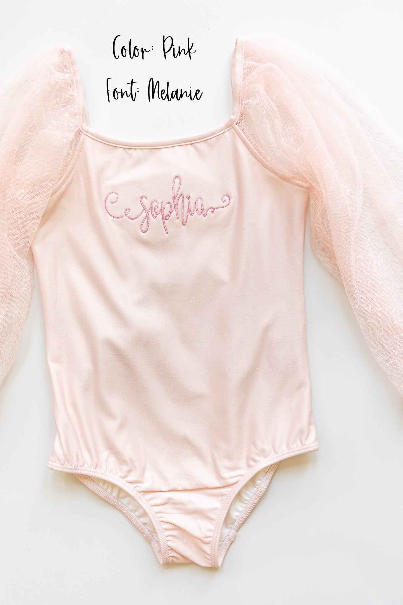 Mesh Long Sleeve Leotard - Pink Bliss