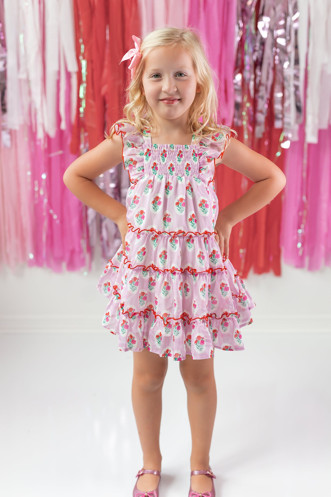 Brielle Shimmer Dress - Berry Sweet