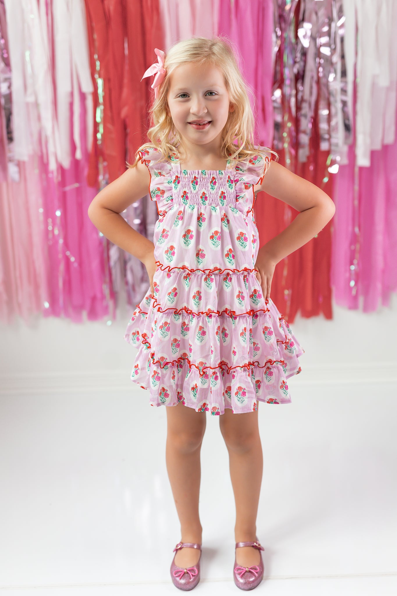 Brielle Shimmer Dress - Berry Sweet